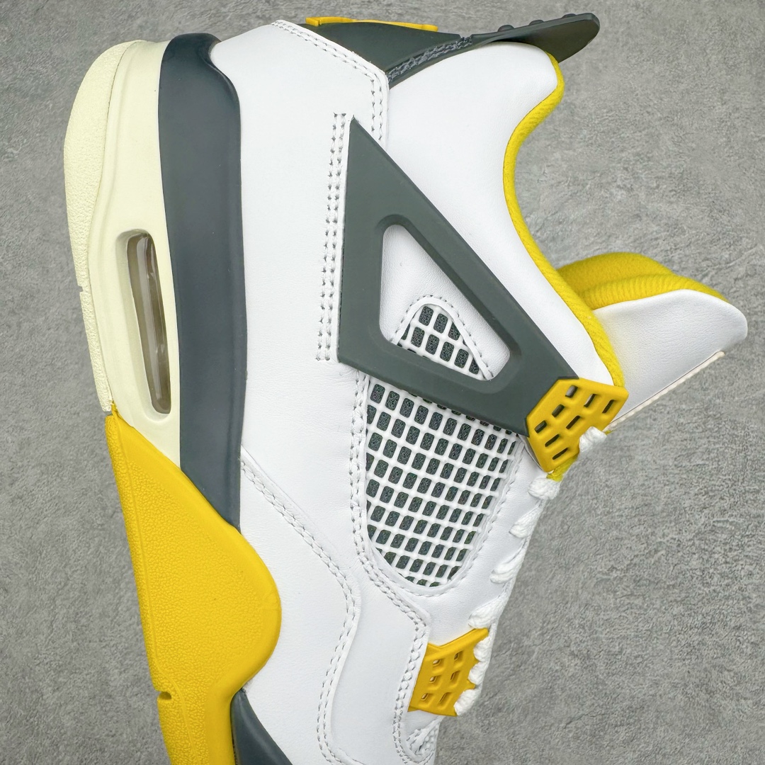 图片[6]-＃CS纯原福利 Air Jordan AJ4 \\\”Vivid Sulfur\\\” 白橙 AQ9129-101 大厂出品 全头层加持 原鞋原楦原纸板同源开发 完美呈现乔4的版型 内侧正确双色网格 还原细节 原厂皮料 正确气垫颜色 正确网格工艺 正确拉帮工艺 全鞋原装材料制作 原档案原模具打造 支持全方位与正品对比 尺码：36 36.5 37.5 38 38.5 39 40 40.5 41 42 42.5 43 44 44.5 45 46 47.5-选品中心