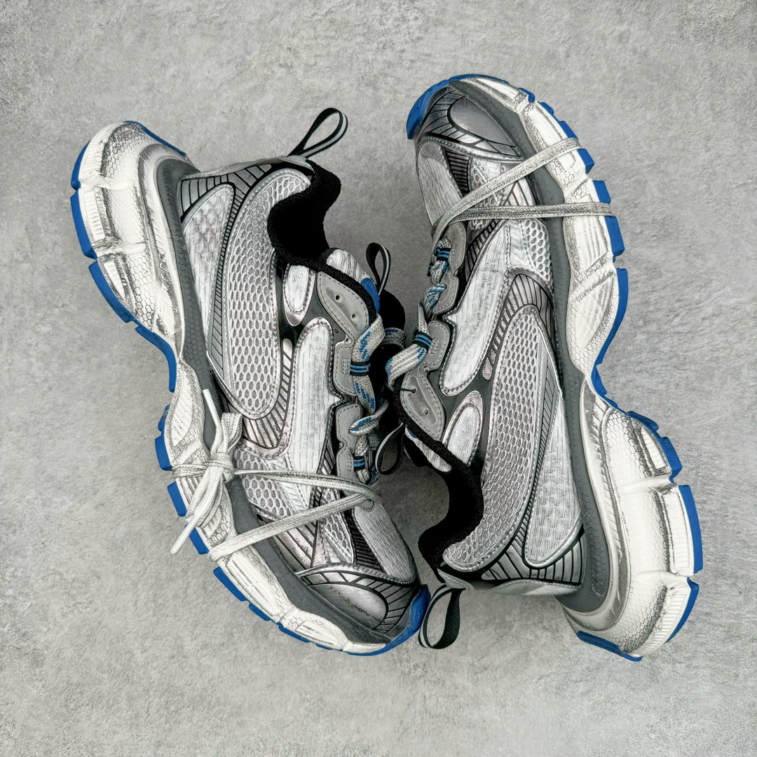 图片[3]-＃OG纯原 BALENCIAGA 3XL Sneakers 巴黎世家十代网布系带低帮走秀复古老爹鞋 黑色闪钻 全套原纸板楦头开发 最原汁原味的灵魂版型 全鞋荧光划线卡点 胶水把控整洁度追求极致完美 每一双都是工艺品 多重QC质检 超越公司货的品控标准 实实在在的免检产品 原盒原配 正确字体电绣 粗细、位置、大小正确 侧边TPU 透气孔匹配意产原版 正确分离大底 TPU软底 原版一致大底LOGO 立体感十足 原厂皮料水洗做旧 采购原厂网纱 不含皮革 网布材料和聚氨酯 磨损效果 鞋头边缘和后帮 Balenciaga 徽标 鞋面和后跟凸印尺码 鞋舌 3XL 橡胶品牌标识和反光细节 鞋帮拉袢和鞋舌拉祥 配反光细节 备用鞋带在鞋履前侧 可在穿着前取下 便于不同造型搭配 正常尺码 尺码：35 36 37 38 39 40 41 42 43 44 45 46-选品中心