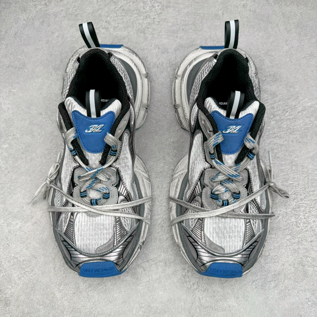 图片[2]-＃OG纯原 BALENCIAGA 3XL Sneakers 巴黎世家十代网布系带低帮走秀复古老爹鞋 黑色闪钻 全套原纸板楦头开发 最原汁原味的灵魂版型 全鞋荧光划线卡点 胶水把控整洁度追求极致完美 每一双都是工艺品 多重QC质检 超越公司货的品控标准 实实在在的免检产品 原盒原配 正确字体电绣 粗细、位置、大小正确 侧边TPU 透气孔匹配意产原版 正确分离大底 TPU软底 原版一致大底LOGO 立体感十足 原厂皮料水洗做旧 采购原厂网纱 不含皮革 网布材料和聚氨酯 磨损效果 鞋头边缘和后帮 Balenciaga 徽标 鞋面和后跟凸印尺码 鞋舌 3XL 橡胶品牌标识和反光细节 鞋帮拉袢和鞋舌拉祥 配反光细节 备用鞋带在鞋履前侧 可在穿着前取下 便于不同造型搭配 正常尺码 尺码：35 36 37 38 39 40 41 42 43 44 45 46-选品中心
