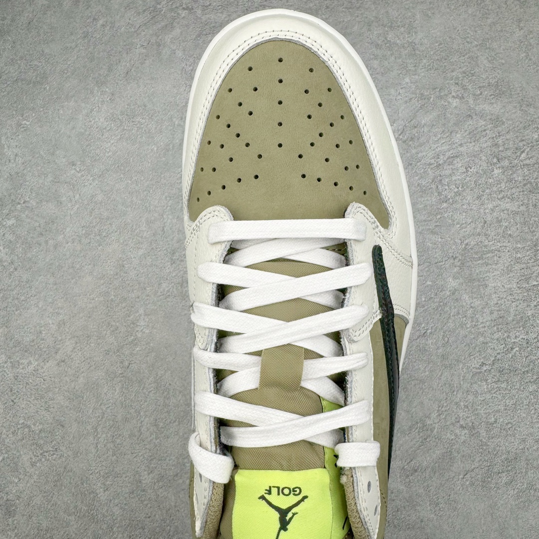 图片[4]-＃FK纯原 Travis Scott x Air Jordan AJ1 Low Golf \\\”Olive\\\” TS联名倒钩6.0高尔夫低帮 橄榄绿 FZ3124-200 外贸高端零售特供批次 产品品控稳定性领先行业 各方面均可对飙L版 良心定价不杀猪 原厂全套原楦原纸板冲刀磨具开发 原厂皮料加持 原厂港宝加持定型后跟R度完美 同源原厂电绣 鬼脸飞翼针数密度立体效果一致 百分百一致原鞋 原厂拉帮工艺 针距密度一致 后跟弧度收口自然不对折 极致一眼正品既视感 进口玻璃冲刀皮料裁剪零毛边 全鞋电脑针车工艺 品控清洁度最高QC检验标准 免检产品 原厂订购鞋盒、鞋标、防尘纸、鞋撑、鞋带 追求极致的原厂味道 尺码：36 36.5 37.5 38 38.5 39 40 40.5 41 42 42.5 43 44 44.5 45 46 47.5 48.5-选品中心