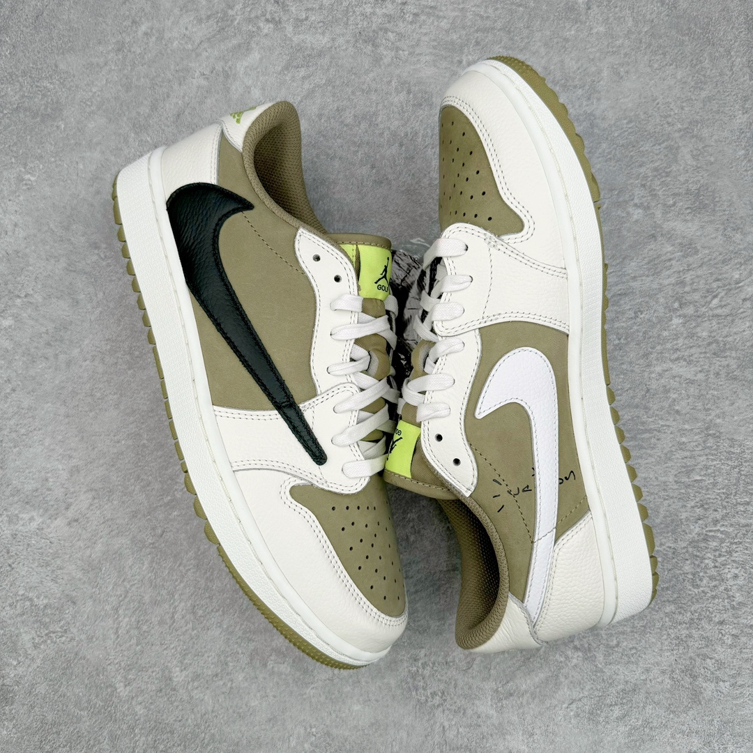 图片[3]-＃FK纯原 Travis Scott x Air Jordan AJ1 Low Golf \\\”Olive\\\” TS联名倒钩6.0高尔夫低帮 橄榄绿 FZ3124-200 外贸高端零售特供批次 产品品控稳定性领先行业 各方面均可对飙L版 良心定价不杀猪 原厂全套原楦原纸板冲刀磨具开发 原厂皮料加持 原厂港宝加持定型后跟R度完美 同源原厂电绣 鬼脸飞翼针数密度立体效果一致 百分百一致原鞋 原厂拉帮工艺 针距密度一致 后跟弧度收口自然不对折 极致一眼正品既视感 进口玻璃冲刀皮料裁剪零毛边 全鞋电脑针车工艺 品控清洁度最高QC检验标准 免检产品 原厂订购鞋盒、鞋标、防尘纸、鞋撑、鞋带 追求极致的原厂味道 尺码：36 36.5 37.5 38 38.5 39 40 40.5 41 42 42.5 43 44 44.5 45 46 47.5 48.5-选品中心