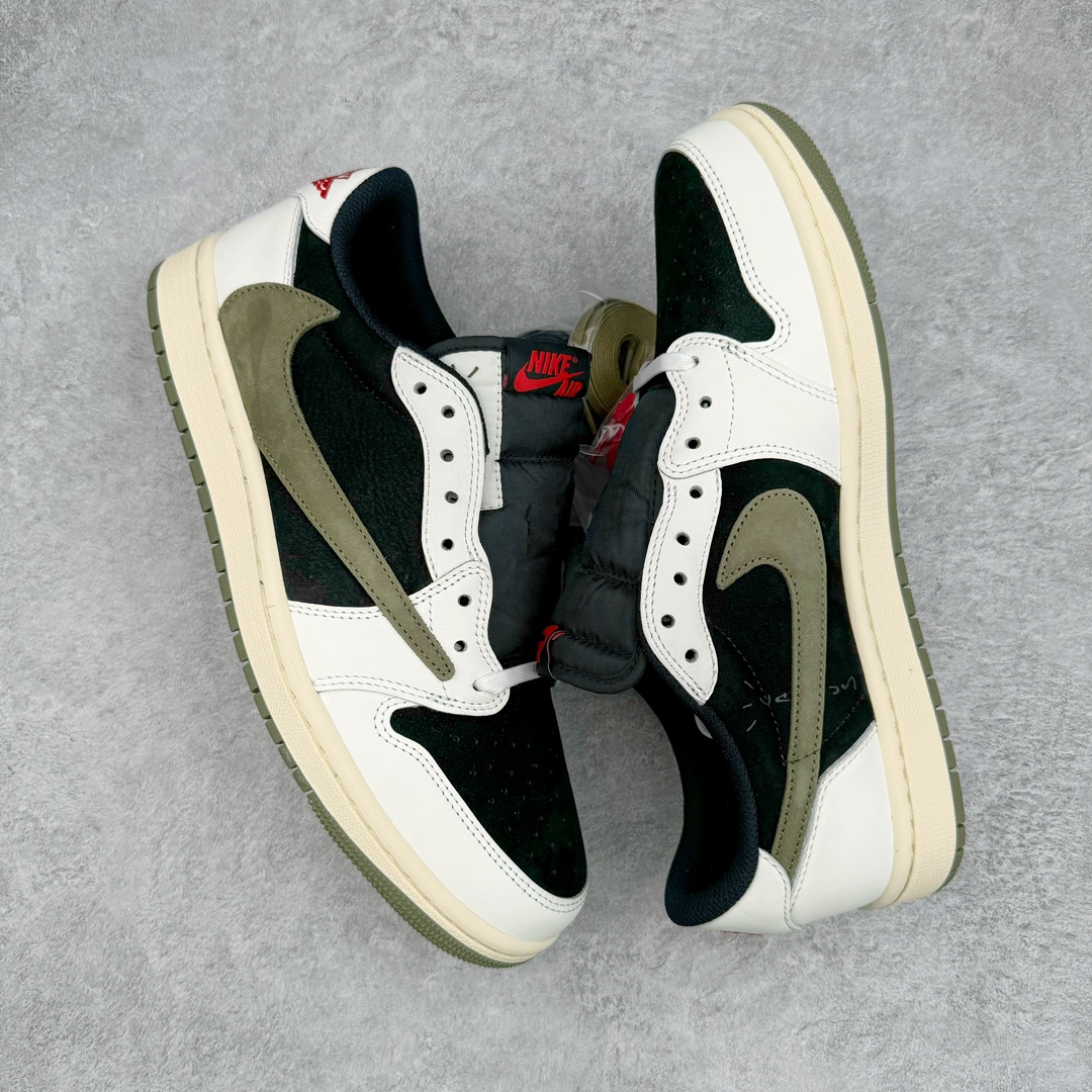 图片[2]-＃FK纯原 Travis Scott x Air Jordan AJ1 Low OG SP TS联名倒钩5.0低帮 白黑橄榄绿 DZ4137-106 外贸高端零售特供批次 产品品控稳定性领先行业 各方面均可对飙L版 良心定价不杀猪 原厂全套原楦原纸板冲刀磨具开发 原厂皮料加持 原厂港宝加持定型后跟R度完美 同源原厂电绣 鬼脸飞翼针数密度立体效果一致 百分百一致原鞋 原厂拉帮工艺 针距密度一致 后跟弧度收口自然不对折 极致一眼正品既视感 进口玻璃冲刀皮料裁剪零毛边 全鞋电脑针车工艺 品控清洁度最高QC检验标准 免检产品 原厂订购鞋盒、鞋标、防尘纸、鞋撑、鞋带 追求极致的原厂味道 尺码：36 36.5 37.5 38 38.5 39 40 40.5 41 42 42.5 43 44 44.5 45 46 47.5 48.5-选品中心