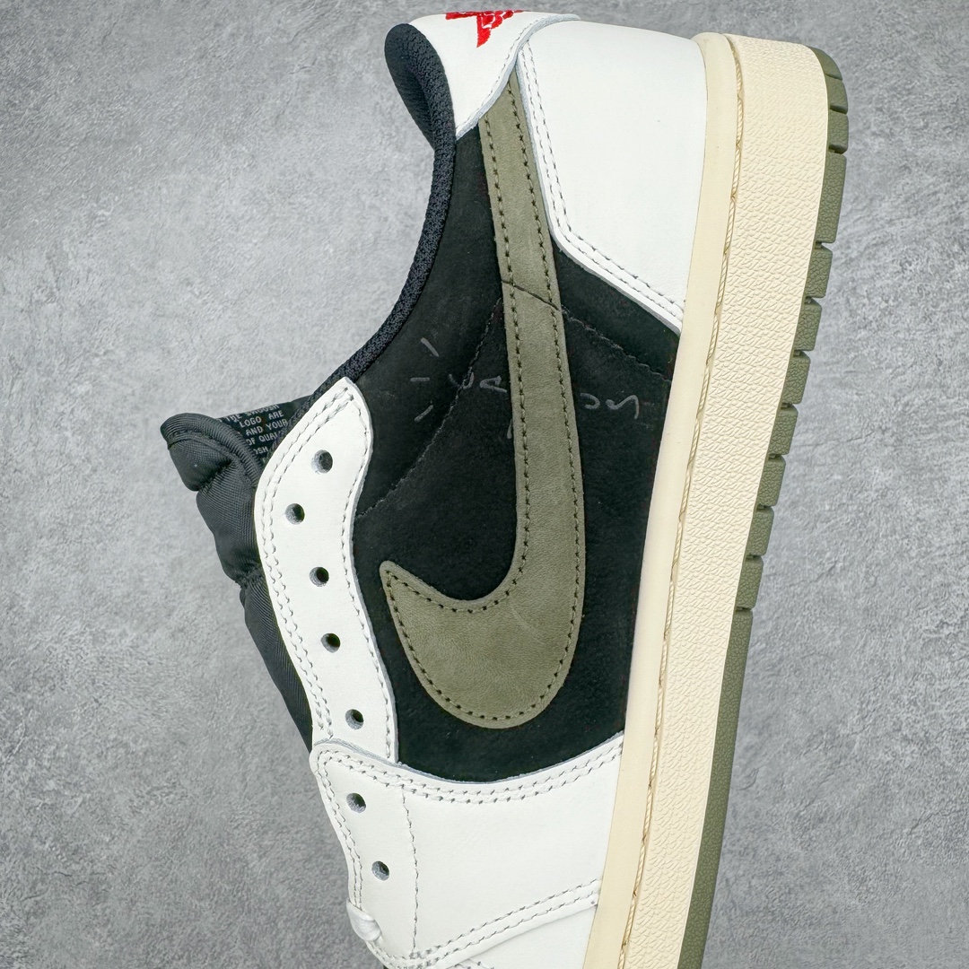 图片[7]-＃FK纯原 Travis Scott x Air Jordan AJ1 Low OG SP TS联名倒钩5.0低帮 白黑橄榄绿 DZ4137-106 外贸高端零售特供批次 产品品控稳定性领先行业 各方面均可对飙L版 良心定价不杀猪 原厂全套原楦原纸板冲刀磨具开发 原厂皮料加持 原厂港宝加持定型后跟R度完美 同源原厂电绣 鬼脸飞翼针数密度立体效果一致 百分百一致原鞋 原厂拉帮工艺 针距密度一致 后跟弧度收口自然不对折 极致一眼正品既视感 进口玻璃冲刀皮料裁剪零毛边 全鞋电脑针车工艺 品控清洁度最高QC检验标准 免检产品 原厂订购鞋盒、鞋标、防尘纸、鞋撑、鞋带 追求极致的原厂味道 尺码：36 36.5 37.5 38 38.5 39 40 40.5 41 42 42.5 43 44 44.5 45 46 47.5 48.5-选品中心