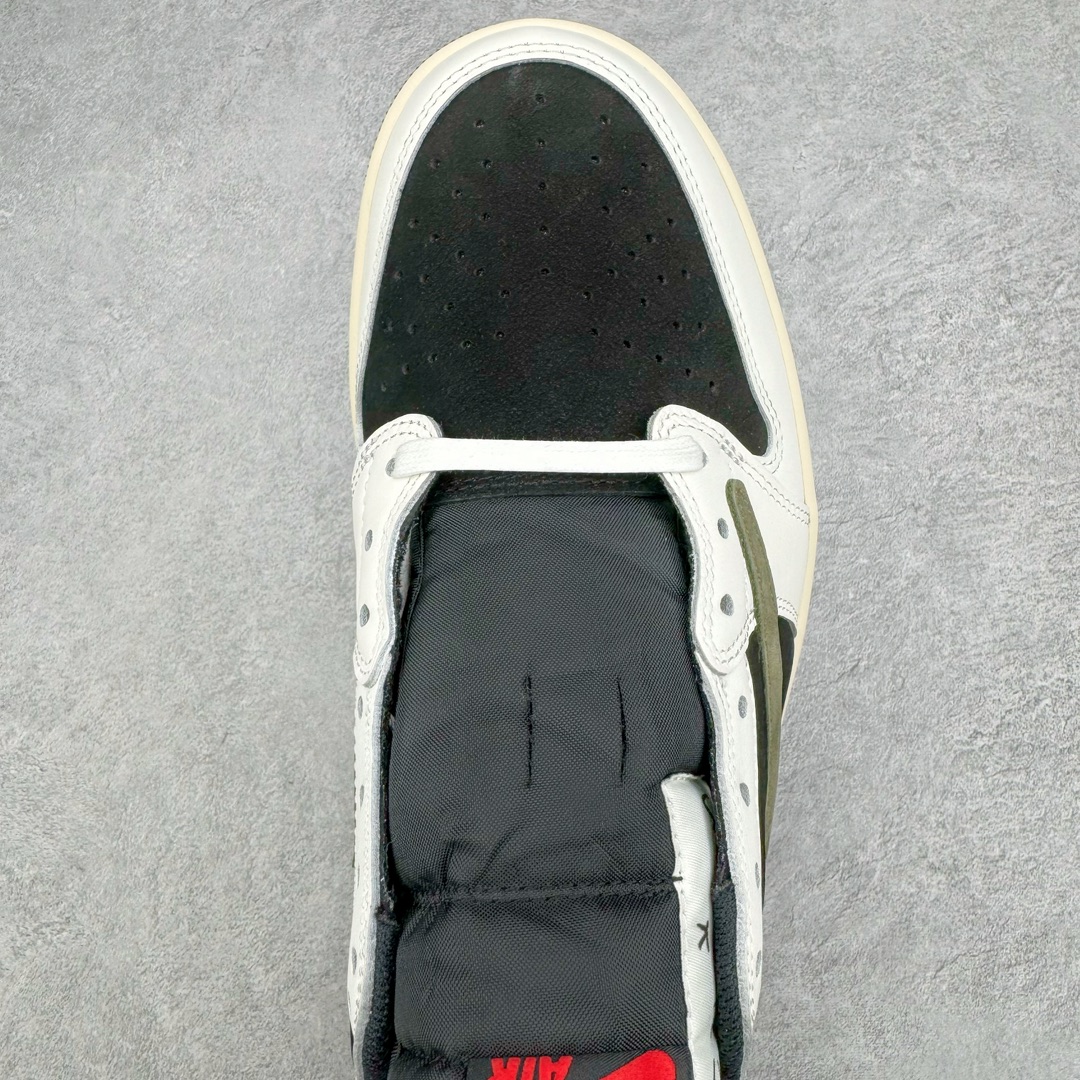 图片[4]-＃FK纯原 Travis Scott x Air Jordan AJ1 Low OG SP TS联名倒钩5.0低帮 白黑橄榄绿 DZ4137-106 外贸高端零售特供批次 产品品控稳定性领先行业 各方面均可对飙L版 良心定价不杀猪 原厂全套原楦原纸板冲刀磨具开发 原厂皮料加持 原厂港宝加持定型后跟R度完美 同源原厂电绣 鬼脸飞翼针数密度立体效果一致 百分百一致原鞋 原厂拉帮工艺 针距密度一致 后跟弧度收口自然不对折 极致一眼正品既视感 进口玻璃冲刀皮料裁剪零毛边 全鞋电脑针车工艺 品控清洁度最高QC检验标准 免检产品 原厂订购鞋盒、鞋标、防尘纸、鞋撑、鞋带 追求极致的原厂味道 尺码：36 36.5 37.5 38 38.5 39 40 40.5 41 42 42.5 43 44 44.5 45 46 47.5 48.5-选品中心