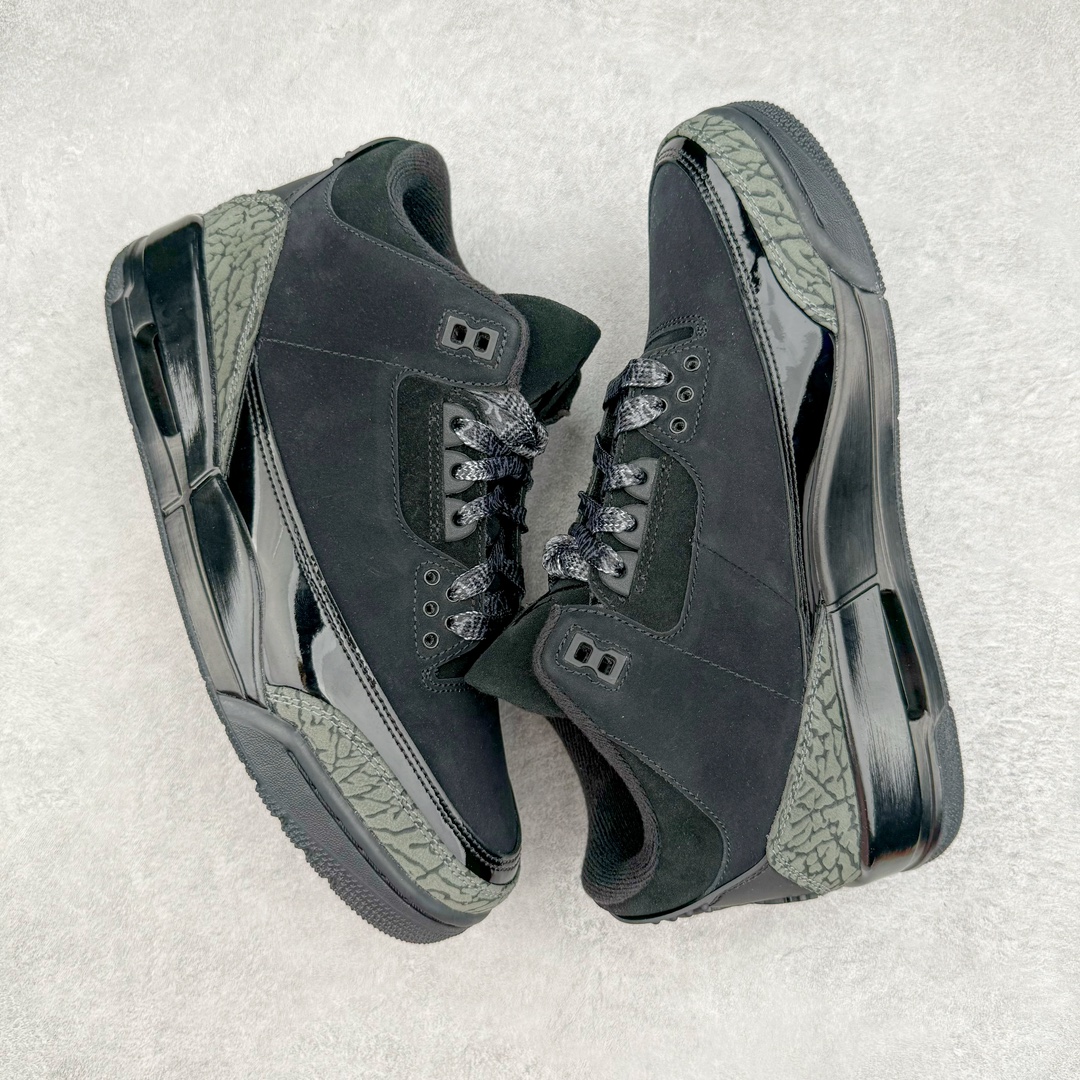 图片[3]-零售💰460 ＃Lw纯原 Air Jordan AJ3 Retro 黑猫 CK9246-168 圈内最强三代系列 匠心打造 开发时长超过半年 目前可过各类鉴定或无法鉴定 裸鞋随便操作 全套原纸板楦头开发 原厂大底磨具加持立体防滑纹理 原装可视Air Sole气垫 原汁原味最完美的三代版型 唯一正确鞋头趴度弧度高度鞋身腰线 原厂TPU彩虹扎染后跟饰片 正确内里反口里网布 皮料菱角分明不变形无多余毛边 广东原厂zp同批次手工大底描漆拉丝 市场唯一原厂鞋扣模具 原厂织唛标 原厂飞人电绣工艺 尾指中部跳三针 独家绑鞋带手法 印刷中底布 四线拉帮 米色美纹纸贴合固定 进口港宝加持 后跟自然饱满 全鞋荧光划线卡点 追求极致完美 每一双都是工艺品 多重QC质检 超越公司货的品控标准 实实在在的免检产品 SIZE：36 36.5 37.5 38 38.5 39 40 40.5 41 42 42.5 43 44 44.5 45 45.5 46 47.5 48.5 编码：by4936060-运动鞋