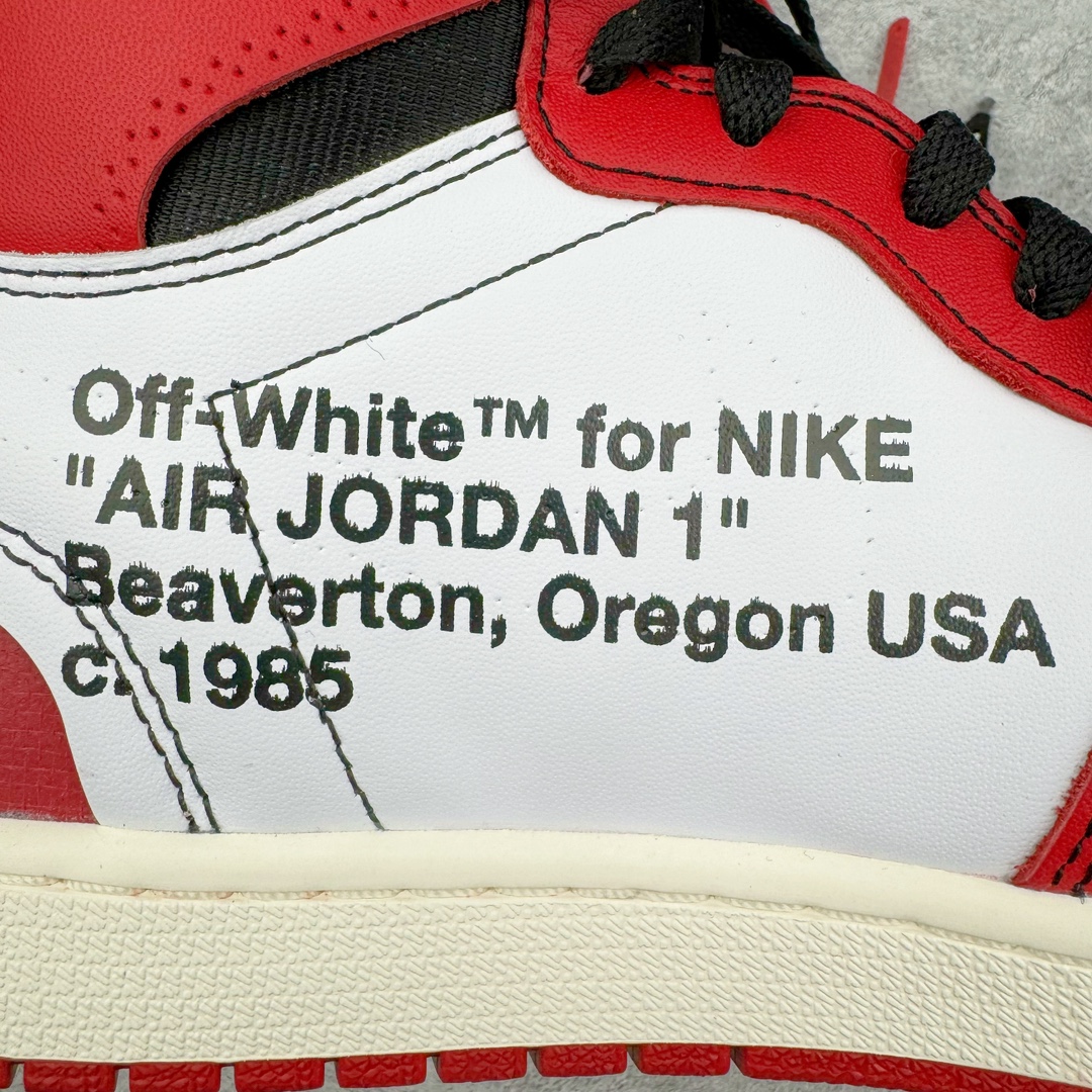 图片[8]-零售💰570 ＃Ljr特供 OFF-WHITE x Air Jordan AJ1 OW联名芝加哥白红 AA3834-101 全新改良批次 圈内最强倒钩系列 恪守真诚 承诺混一赔十 高端零售裸鞋圈特供批次 SZ原厂全套原楦原纸板冲刀磨具开发 原厂皮料加持 原厂港宝加持定型后跟R度完美 同源原厂电绣 飞翼针数密度立体效果一致 百分百一致原鞋 原厂拉帮工艺 针距密度一致 后跟弧度收口自然不对折 极致一眼正品既视感 进口玻璃冲刀皮料裁剪零毛边 全鞋电脑针车工艺 品控清洁度最高QC检验标准 免检产品 原厂订购鞋盒、鞋标、防尘纸、鞋撑、鞋带 追求极致的原厂味道 SIZE：40.5 41 42 42.5 43 44 44.5 45 46 47.5 48.5 编码：by5936070-运动鞋