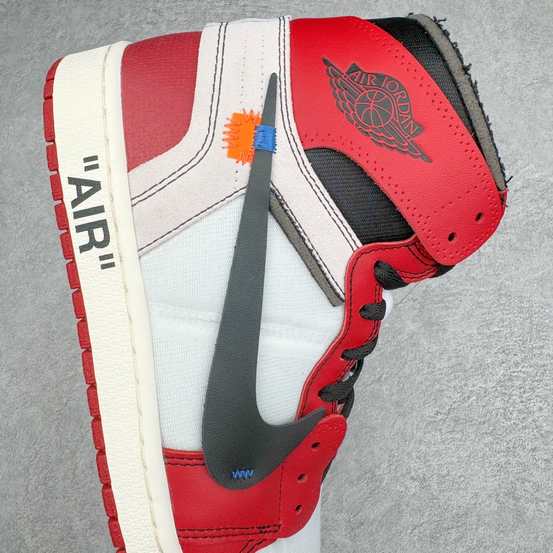 图片[4]-零售💰570 ＃Ljr特供 OFF-WHITE x Air Jordan AJ1 OW联名芝加哥白红 AA3834-101 全新改良批次 圈内最强倒钩系列 恪守真诚 承诺混一赔十 高端零售裸鞋圈特供批次 SZ原厂全套原楦原纸板冲刀磨具开发 原厂皮料加持 原厂港宝加持定型后跟R度完美 同源原厂电绣 飞翼针数密度立体效果一致 百分百一致原鞋 原厂拉帮工艺 针距密度一致 后跟弧度收口自然不对折 极致一眼正品既视感 进口玻璃冲刀皮料裁剪零毛边 全鞋电脑针车工艺 品控清洁度最高QC检验标准 免检产品 原厂订购鞋盒、鞋标、防尘纸、鞋撑、鞋带 追求极致的原厂味道 SIZE：40.5 41 42 42.5 43 44 44.5 45 46 47.5 48.5 编码：by5936070-运动鞋