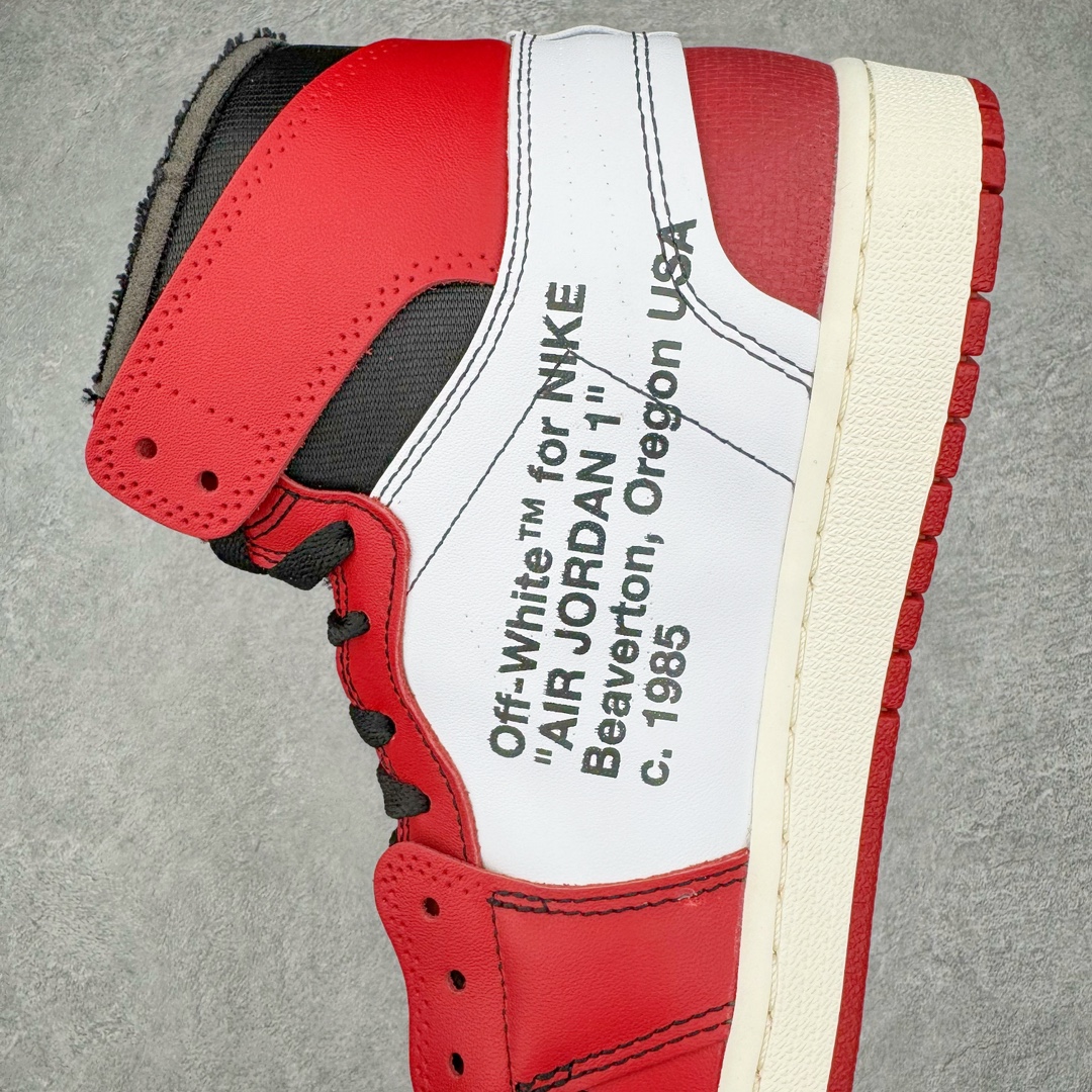 图片[5]-零售💰570 ＃Ljr特供 OFF-WHITE x Air Jordan AJ1 OW联名芝加哥白红 AA3834-101 全新改良批次 圈内最强倒钩系列 恪守真诚 承诺混一赔十 高端零售裸鞋圈特供批次 SZ原厂全套原楦原纸板冲刀磨具开发 原厂皮料加持 原厂港宝加持定型后跟R度完美 同源原厂电绣 飞翼针数密度立体效果一致 百分百一致原鞋 原厂拉帮工艺 针距密度一致 后跟弧度收口自然不对折 极致一眼正品既视感 进口玻璃冲刀皮料裁剪零毛边 全鞋电脑针车工艺 品控清洁度最高QC检验标准 免检产品 原厂订购鞋盒、鞋标、防尘纸、鞋撑、鞋带 追求极致的原厂味道 SIZE：40.5 41 42 42.5 43 44 44.5 45 46 47.5 48.5 编码：by5936070-运动鞋