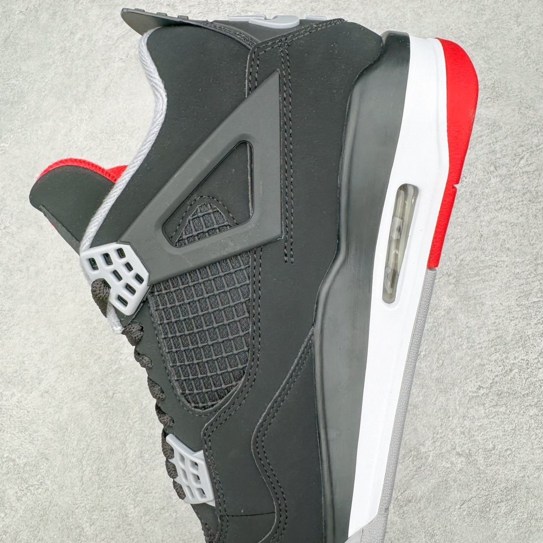 图片[7]-零售💰470 ＃lw纯原 Air Jordan AJ4 Retro 黑红公牛 308497-060 第一梯队最新批次 细节多次校对改良 接近完美 细节达到可过鉴定标准 耗时半年巨作 全套原纸板楦头开发 原厂特供皮料加持 确保原汁原味 完美呈现四代版型 一比一鞋头弧度高度鞋身弧度 数据细节工艺流程均保持原鞋一致 原厂TPU网格鞋带扣 正确内里网布 菱角分明不变形无多余毛边 柔软性质感一致于原鞋 原厂织唛标 原厂飞人电绣工艺 尾指中部跳三针 独家绑鞋带手法 印刷中底布 四线拉帮 米色美纹纸贴合固定 进口港宝加持 后跟自然饱满 全鞋荧光划线卡点 追求极致完美 每一双都是工艺品 多重QC质检 超越公司货的品控标准 实实在在的免检产品 尺码：40 40.5 41 42 42.5 43 44 44.5 45 46 47.5 48.5 编码：by4936070-运动鞋