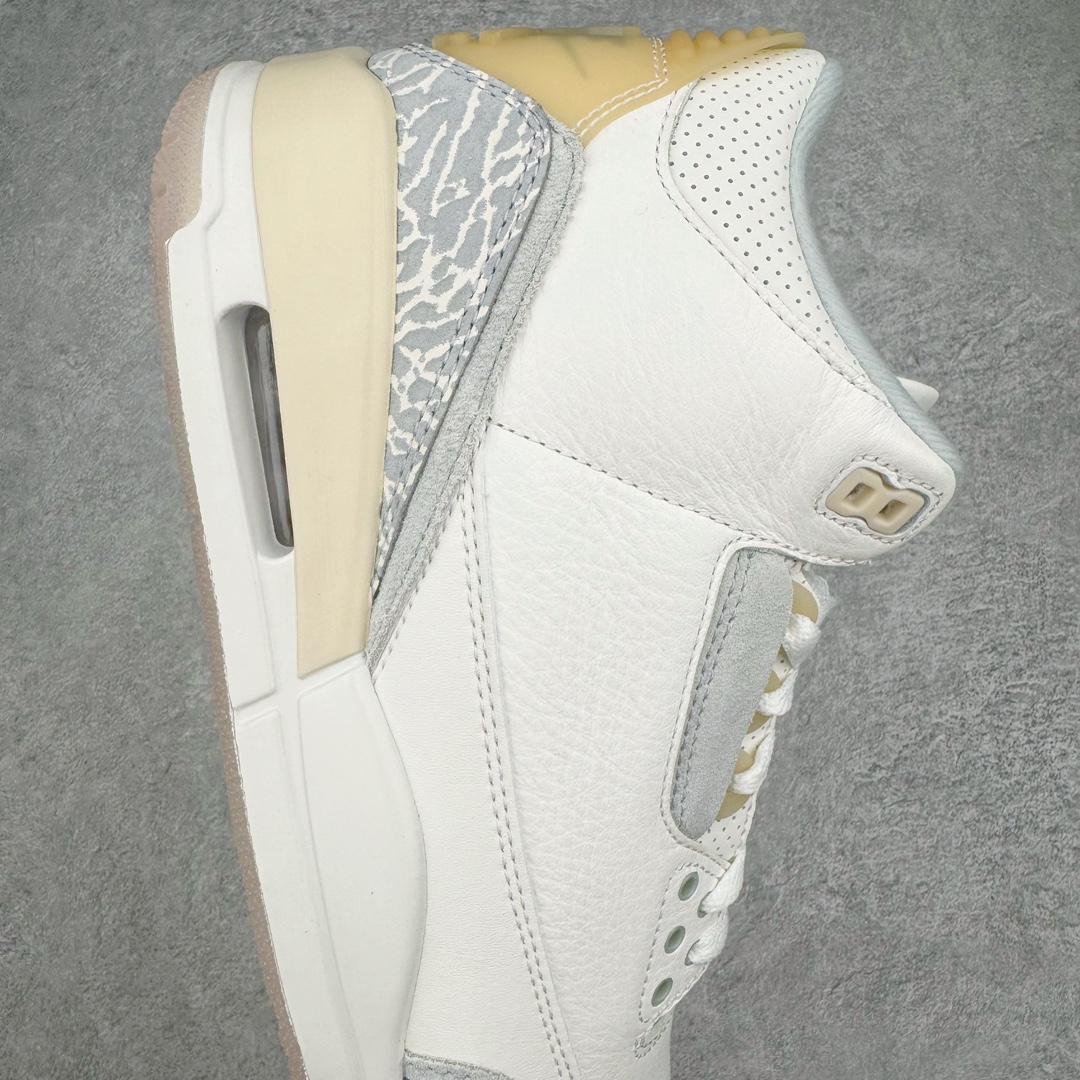 图片[6]-零售💰400 ＃LJ渠道版 Air Jordan AJ3 Craft \”Ivory\” 象牙白 货号：FJ9479-100 目前市场最推荐的产品 市场唯一正确批次 亲自操刀耗时半年巨作 超合理的单价 拒绝高利润 全套原纸板楦头开发 原厂大底磨具加持立体防滑纹理 原装可视Air Sole气垫 原汁原味最完美的三代版型 唯一正确鞋头趴度弧度高度鞋身腰线 原厂TPU氧化后跟饰片 正确内里反口里网布 皮料菱角分明不变形无多余毛边 正确手工大底描漆拉丝 市场唯一原厂鞋扣模具 原厂织唛标 原厂飞人电绣工艺 尾指中部跳三针 独家绑鞋带手法 印刷中底布 四线拉帮 米色美纹纸贴合固定 进口港宝加持 后跟自然饱满 全鞋荧光划线卡点 追求极致完美 每一双都是工艺品 多重QC质检 超越公司货的品控标准 实实在在的免检产品 尺码：40 40.5 41 42 42.5 43 44 44.5 45 46 47.5 48.5 编码：by4936000-运动鞋