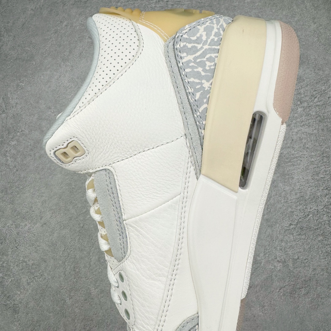 图片[7]-零售💰400 ＃LJ渠道版 Air Jordan AJ3 Craft \”Ivory\” 象牙白 货号：FJ9479-100 目前市场最推荐的产品 市场唯一正确批次 亲自操刀耗时半年巨作 超合理的单价 拒绝高利润 全套原纸板楦头开发 原厂大底磨具加持立体防滑纹理 原装可视Air Sole气垫 原汁原味最完美的三代版型 唯一正确鞋头趴度弧度高度鞋身腰线 原厂TPU氧化后跟饰片 正确内里反口里网布 皮料菱角分明不变形无多余毛边 正确手工大底描漆拉丝 市场唯一原厂鞋扣模具 原厂织唛标 原厂飞人电绣工艺 尾指中部跳三针 独家绑鞋带手法 印刷中底布 四线拉帮 米色美纹纸贴合固定 进口港宝加持 后跟自然饱满 全鞋荧光划线卡点 追求极致完美 每一双都是工艺品 多重QC质检 超越公司货的品控标准 实实在在的免检产品 尺码：40 40.5 41 42 42.5 43 44 44.5 45 46 47.5 48.5 编码：by4936000-运动鞋