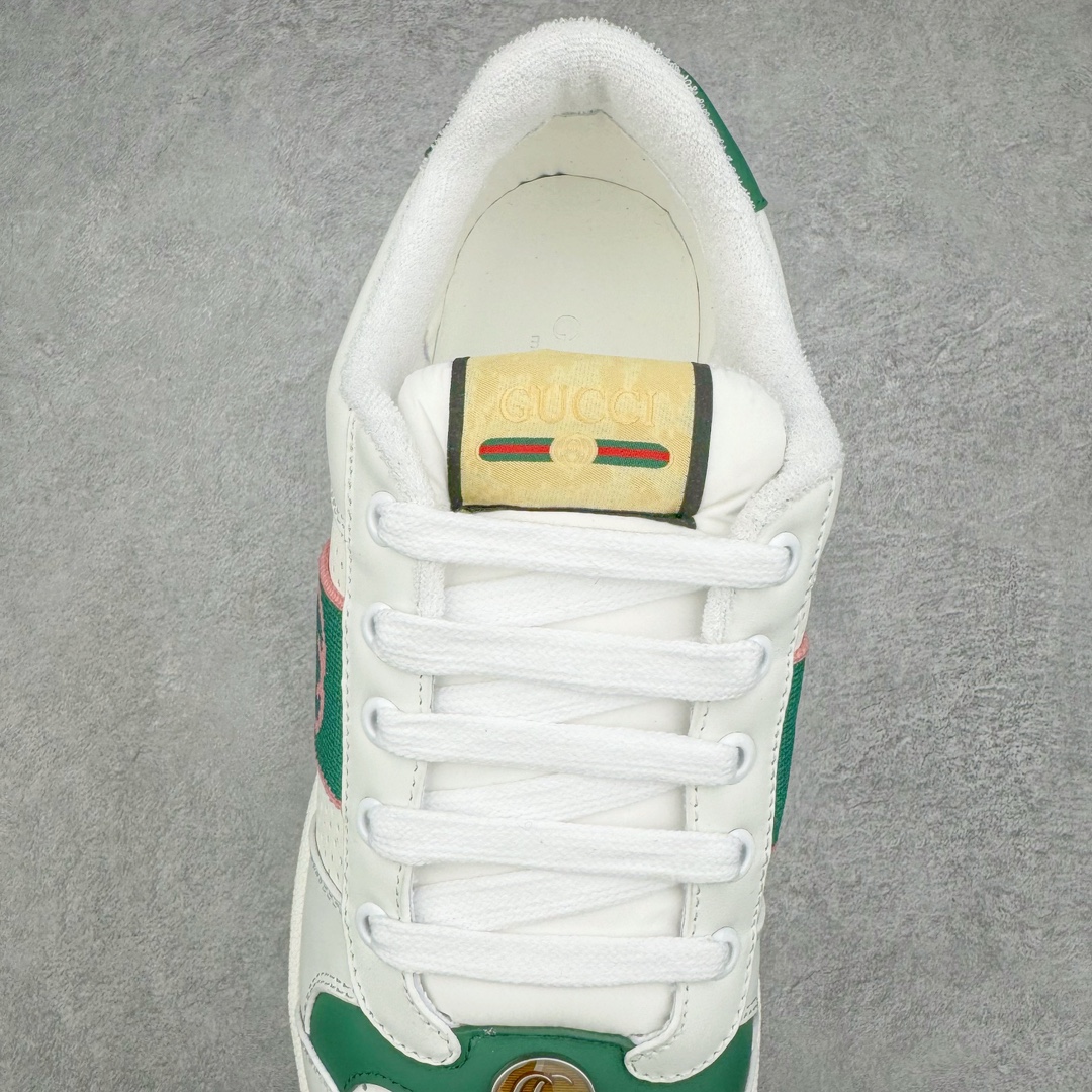 图片[5]-零售💰390 Gucci Distressed Screener sneaker 古驰小脏鞋系列经典原型复古百搭做旧老爹板鞋/复古学院风 怀旧版 原厂订单 目前市面最强＃官网同步最新满天星礼盒全套包装 高端零售海外实体专供 ‬混卖版 渠‮原道‬装 全身20几个细节点全部做到一致还原 吊打市面所有版本 原版做旧 右脚鞋侧嵌入NFC防伪芯片装置＋鞋盒标二唯码扫描 秒进官网 秒杀市面任何版本 原装意大利进口 里外全皮 全套包装 全头层顶级软牛皮 广东代工出品 原档原标原盒  随意对比任何版本 Size：35 36 37 38 39 40 41 42 43 44 45 编码：Fby3936090-运动鞋