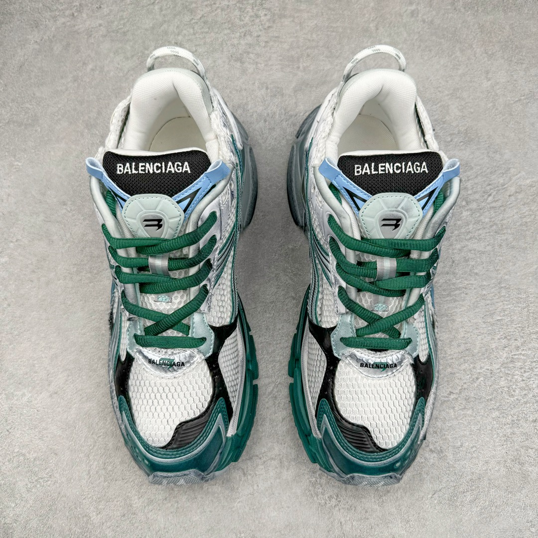 图片[2]-零售💰530 ＃VG零售版 BALENCIAGA Runner Sneaker 巴黎世家七代慢跑系列低帮复古野跑潮流运动鞋老爹鞋 尼龙和网布材质 磨损效果 鞋头边缘印有尺码 背面浮印尺码 外侧印有跑者徽标 鞋舌刺绣 Balenciaga 品牌标识 鞋跟背面 Balenciaga品牌标识 材质采用65%聚氨酯、35%聚酯纤维 全新 Runner 鞋型轮廓借鉴于 2000 年初的复古线条 搭载大网眼面料制成鞋面基础，由粉色、白色尼龍与橡胶质地覆盖鞋面诠释线条感 当中透过几道手缝线与折损痕更是精准的掌握历经时间淬炼的破旧痕迹 延续其手法至鞋领、鞋跟、鞋带、中底等部分均饰有破损及脏污之貌 尤其是鞋领处与鞋带孔眼条更是采用不规则做旧技术将内容物泡棉随机露出 尺码：35 36 37 38 39 40 41 42 43 44 45 46 编码：by5936030-运动鞋