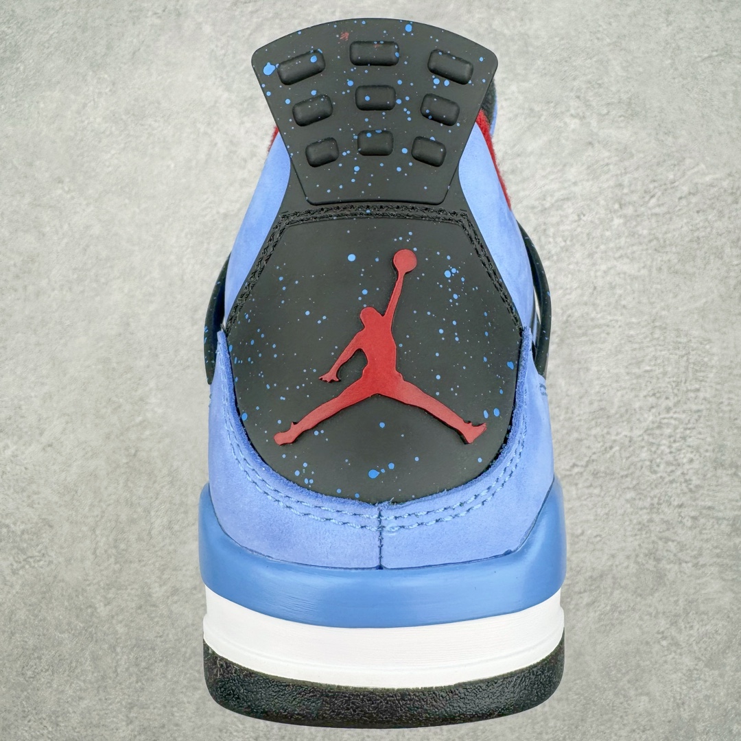 图片[8]-零售💰570 ＃Ljr Travis Scott x Air Jordan AJ4 TS联名冰蓝 308497-406 圈内高端零售标杆 独家外贸特供 耗时半年巨作 全套原纸板楦头开发 原厂特供皮料加持 确保原汁原味 完美呈现四代版型 一比一鞋头弧度高度鞋身弧度 数据细节工艺流程均保持原鞋一致 原厂TPU网格鞋带扣 正确内里网布 菱角分明不变形无多余毛边 柔软性质感一致于原鞋 市场唯一原厂鞋扣模具 背面可见隐藏注塑口 原厂织唛标 原厂飞人电绣工艺 尾指中部跳三针 独家绑鞋带手法 印刷中底布 四线拉帮 米色美纹纸贴合固定 进口港宝加持 后跟自然饱满 全鞋荧光划线卡点 追求极致完美 每一双都是工艺品 多重QC质检 超越公司货的品控标准 实实在在的免检产品 尺码：40.5 41 42 42.5 43 44 44.5 45 45.5 46 47.5 48.5 编码：by5936070-运动鞋