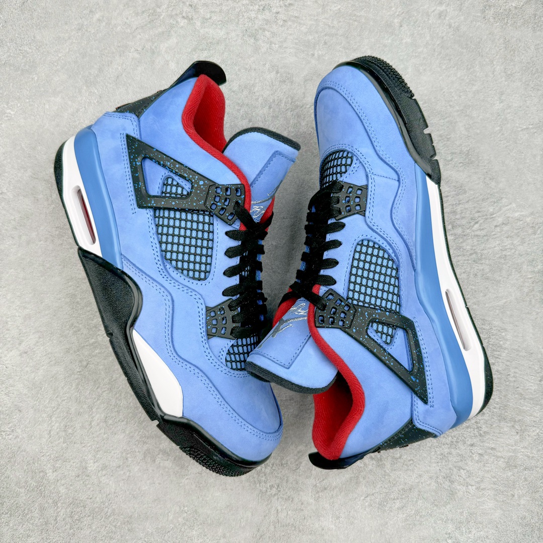 图片[3]-零售💰570 ＃Ljr Travis Scott x Air Jordan AJ4 TS联名冰蓝 308497-406 圈内高端零售标杆 独家外贸特供 耗时半年巨作 全套原纸板楦头开发 原厂特供皮料加持 确保原汁原味 完美呈现四代版型 一比一鞋头弧度高度鞋身弧度 数据细节工艺流程均保持原鞋一致 原厂TPU网格鞋带扣 正确内里网布 菱角分明不变形无多余毛边 柔软性质感一致于原鞋 市场唯一原厂鞋扣模具 背面可见隐藏注塑口 原厂织唛标 原厂飞人电绣工艺 尾指中部跳三针 独家绑鞋带手法 印刷中底布 四线拉帮 米色美纹纸贴合固定 进口港宝加持 后跟自然饱满 全鞋荧光划线卡点 追求极致完美 每一双都是工艺品 多重QC质检 超越公司货的品控标准 实实在在的免检产品 尺码：40.5 41 42 42.5 43 44 44.5 45 45.5 46 47.5 48.5 编码：by5936070-运动鞋