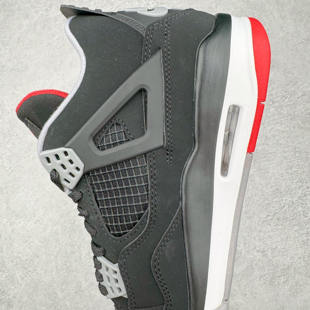 图片[7]-零售💰540 ＃Ljr Air Jordan AJ4 Retro 黑红公牛 308497-060 圈内高端零售标杆 独家外贸特供 耗时半年巨作 全套原纸板楦头开发 原厂特供皮料加持 确保原汁原味 完美呈现四代版型 一比一鞋头弧度高度鞋身弧度 数据细节工艺流程均保持原鞋一致 原厂TPU网格鞋带扣 正确内里网布 菱角分明不变形无多余毛边 柔软性质感一致于原鞋 市场唯一原厂鞋扣模具 背面可见隐藏注塑口 原厂织唛标 原厂飞人电绣工艺 尾指中部跳三针 独家绑鞋带手法 印刷中底布 四线拉帮 米色美纹纸贴合固定 进口港宝加持 后跟自然饱满 全鞋荧光划线卡点 追求极致完美 每一双都是工艺品 多重QC质检 超越公司货的品控标准 实实在在的免检产品 尺码：40.5 41 42 42.5 43 44 44.5 45 45.5 46 47.5 48.5 编码：by5936040-运动鞋