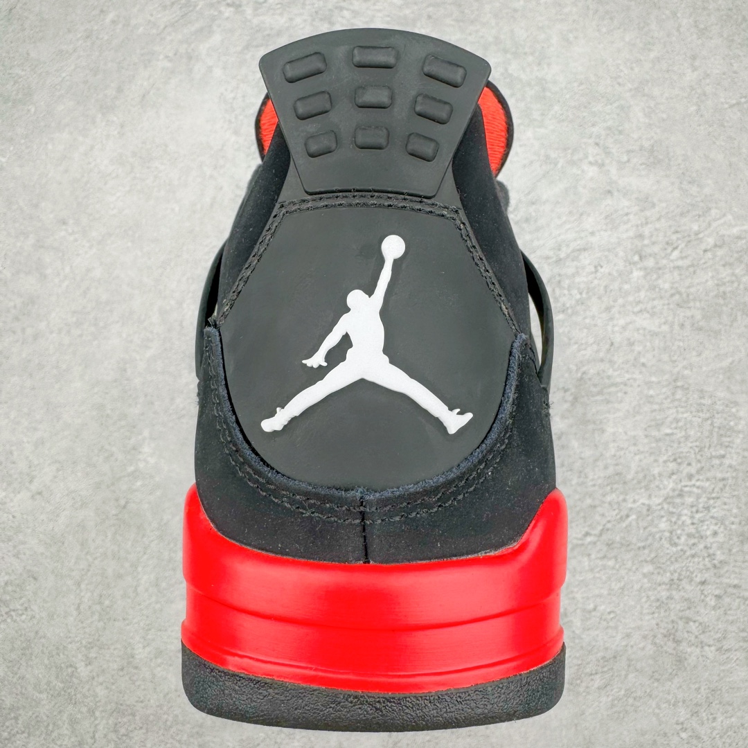 图片[8]-零售💰540 ＃Ljr Air Jordan AJ4 Retro \”Red Thunder\” 黑红雷电 CT8527-016 圈内高端零售标杆 独家外贸特供 耗时半年巨作 全套原纸板楦头开发 原厂特供皮料加持 确保原汁原味 完美呈现四代版型 一比一鞋头弧度高度鞋身弧度 数据细节工艺流程均保持原鞋一致 原厂TPU网格鞋带扣 正确内里网布 菱角分明不变形无多余毛边 柔软性质感一致于原鞋 市场唯一原厂鞋扣模具 背面可见隐藏注塑口 原厂织唛标 原厂飞人电绣工艺 尾指中部跳三针 独家绑鞋带手法 印刷中底布 四线拉帮 米色美纹纸贴合固定 进口港宝加持 后跟自然饱满 全鞋荧光划线卡点 追求极致完美 每一双都是工艺品 多重QC质检 超越公司货的品控标准 实实在在的免检产品 尺码：40.5 41 42 42.5 43 44 44.5 45 45.5 46 47.5 48.5 编码：by5936040-运动鞋