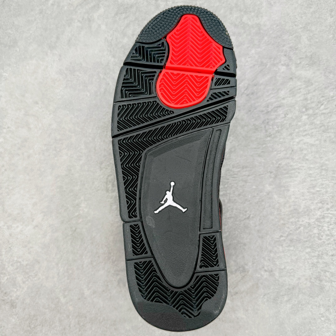 图片[9]-零售💰540 ＃Ljr Air Jordan AJ4 Retro \”Red Thunder\” 黑红雷电 CT8527-016 圈内高端零售标杆 独家外贸特供 耗时半年巨作 全套原纸板楦头开发 原厂特供皮料加持 确保原汁原味 完美呈现四代版型 一比一鞋头弧度高度鞋身弧度 数据细节工艺流程均保持原鞋一致 原厂TPU网格鞋带扣 正确内里网布 菱角分明不变形无多余毛边 柔软性质感一致于原鞋 市场唯一原厂鞋扣模具 背面可见隐藏注塑口 原厂织唛标 原厂飞人电绣工艺 尾指中部跳三针 独家绑鞋带手法 印刷中底布 四线拉帮 米色美纹纸贴合固定 进口港宝加持 后跟自然饱满 全鞋荧光划线卡点 追求极致完美 每一双都是工艺品 多重QC质检 超越公司货的品控标准 实实在在的免检产品 尺码：40.5 41 42 42.5 43 44 44.5 45 45.5 46 47.5 48.5 编码：by5936040-运动鞋