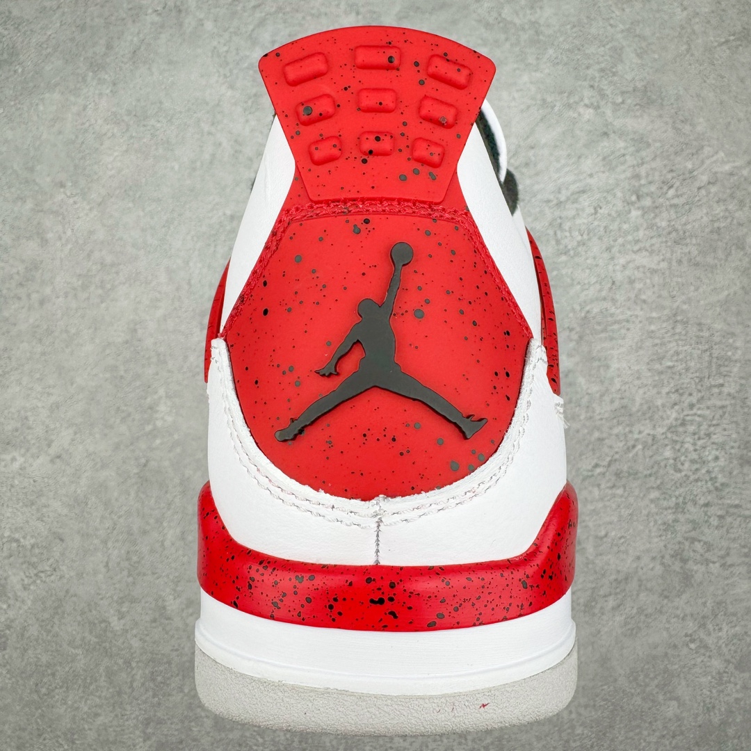 图片[8]-零售💰540 ＃Ljr Air Jordan AJ4 Retro 白黑红 红水泥 DH6927-161 圈内高端零售标杆 独家外贸特供 耗时半年巨作 全套原纸板楦头开发 原厂特供皮料加持 确保原汁原味 完美呈现四代版型 一比一鞋头弧度高度鞋身弧度 数据细节工艺流程均保持原鞋一致 原厂TPU网格鞋带扣 正确内里网布 菱角分明不变形无多余毛边 柔软性质感一致于原鞋 市场唯一原厂鞋扣模具 背面可见隐藏注塑口 原厂织唛标 原厂飞人电绣工艺 尾指中部跳三针 独家绑鞋带手法 印刷中底布 四线拉帮 米色美纹纸贴合固定 进口港宝加持 后跟自然饱满 全鞋荧光划线卡点 追求极致完美 每一双都是工艺品 多重QC质检 超越公司货的品控标准 实实在在的免检产品 尺码：40.5 41 42 42.5 43 44 44.5 45 45.5 46 47.5 48.5 编码：by5936040-运动鞋