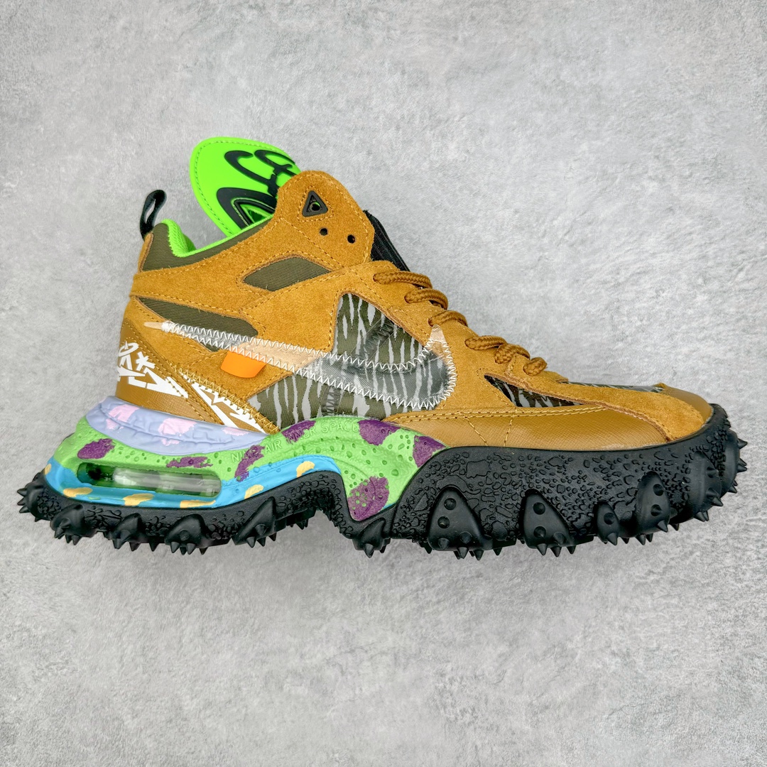 零售💰370 Off-White x Nk Air Terra Forma OW联名户外运动功能鞋 DQ1615-700 这双鞋延续了Virgil Abloh独特的登山靴风格 灵感来自耐克80年代和90年代的设计 Air Terra Forma是帆布、麂皮和网眼布的中顶混搭 以Off-White的未来时尚风格重塑过去的风格 以灰白色Logo鞋舌上的签名拉链包裹布为特色 向Virgil Abloh心爱的Air Jordan 6致敬 带有Off-White标志文字印在带缝线的透明Swooshes鞋内侧 中足处有“Air Inner Space”字样 可见的最大Air Max气垫单元在脚跟 带有尖刺橡胶外底与“Tread”和“Lightly”文字在脚下显现完善设计 SIZE：40 40.5 41 42 42.5 43 44 44.5 45 46 编码：Tby3936070-运动鞋