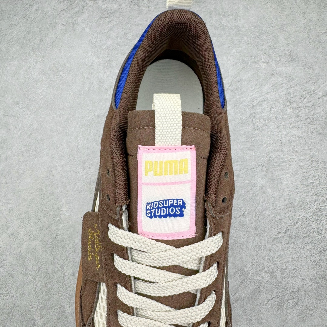 图片[5]-零售💰240 KIDSUPER STUDIOS x PUMA Palermo 彪马联名 防滑耐磨低帮德训板鞋 孔眼底座和脚趾凸起由猪八革材料制成 支持侧踏时的踏步工作 即使在健身房等使用环境中也能确保透气性 像吸盘一样的设计是为了提高体育馆表面的抓地力性能 尺码：35 36 36.5 37.5 38 38.5 39 40 40.5 41 42 42.5 43 44 44.5 45  编码：Lby2936040-运动鞋