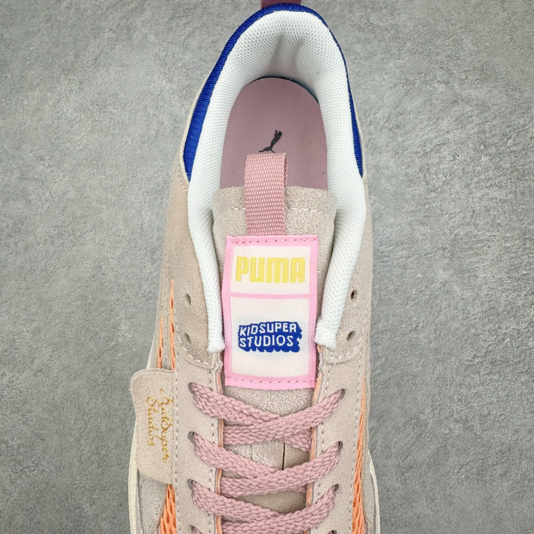 图片[5]-零售💰240 KIDSUPER STUDIOS x PUMA Palermo 彪马联名 防滑耐磨低帮德训板鞋 孔眼底座和脚趾凸起由猪八革材料制成 支持侧踏时的踏步工作 即使在健身房等使用环境中也能确保透气性 像吸盘一样的设计是为了提高体育馆表面的抓地力性能 尺码：35 36 36.5 37.5 38 38.5 39 40 40.5 41 42 42.5 43 44 44.5 45  编码：Lby2936040-运动鞋