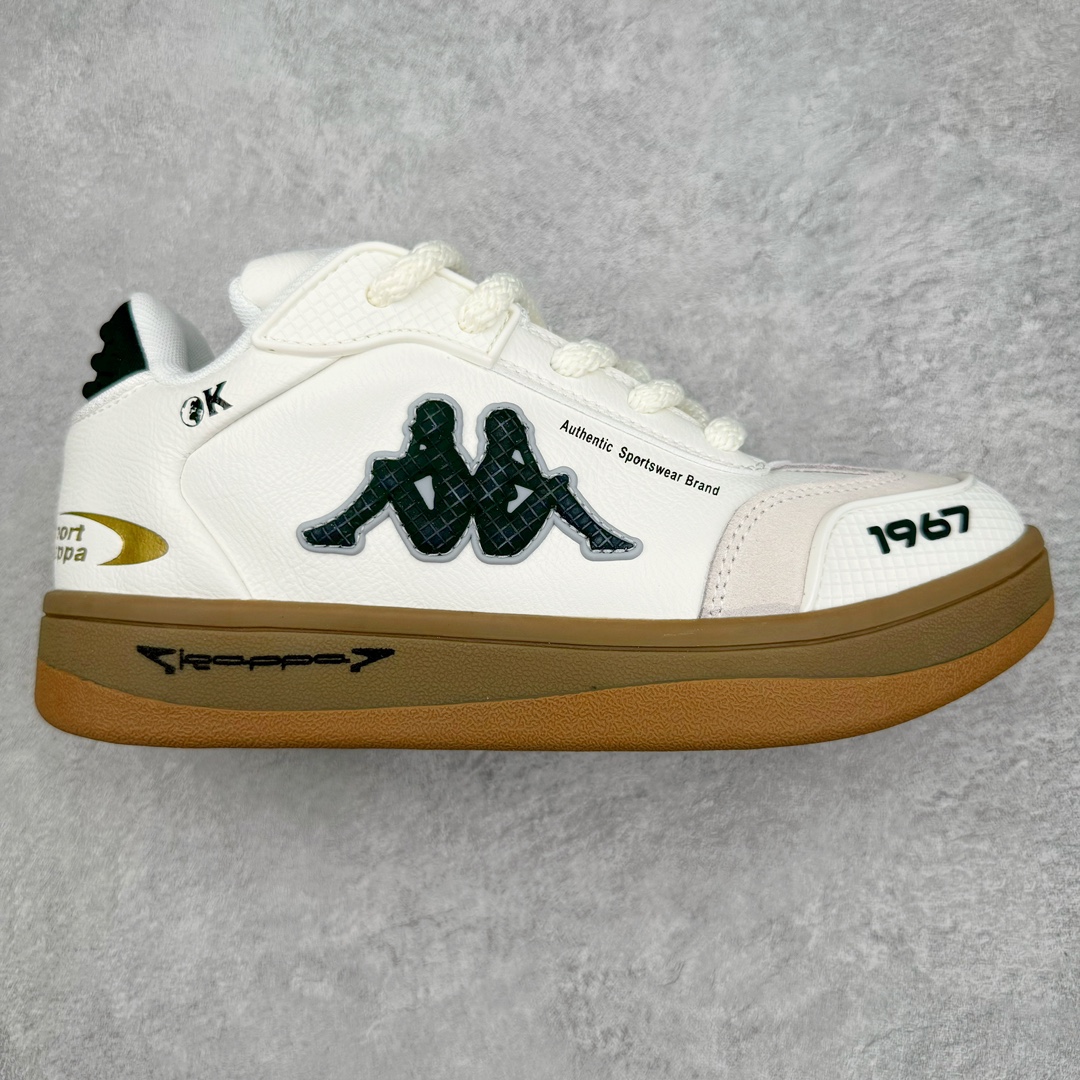 零售💰250 Kappa 1967 Low Sneaker 卡帕系列低帮复古面包风百搭厚底休闲运动板鞋 原楦原纸版开发版型 采用硬质牛剖革鞋面材质 外置增高耐磨橡胶大底 尺码：36-45 编码：CFby2936050-运动鞋