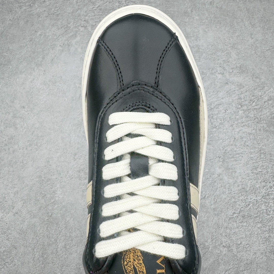 图片[4]-零售💰410 法国奢侈品牌·浪凡联乘知名说唱音乐人Future x Lanvin Edition Cash Low Sneakers 卡什系列低帮经典复古增高休闲运动厚底板鞋 抛光小牛皮面料。· 系带开合· 衬垫鞋舌徽标贴饰· 衬垫鞋领· 侧面图案贴花· 鞋跟徽标压花· 抛光皮革内里· 纹理橡胶中底· 纹理橡胶鞋底 Lanvin x Future 联名合作 Lanvin Lab 系列。尺码：35-44 编码：Fby4936010-运动鞋