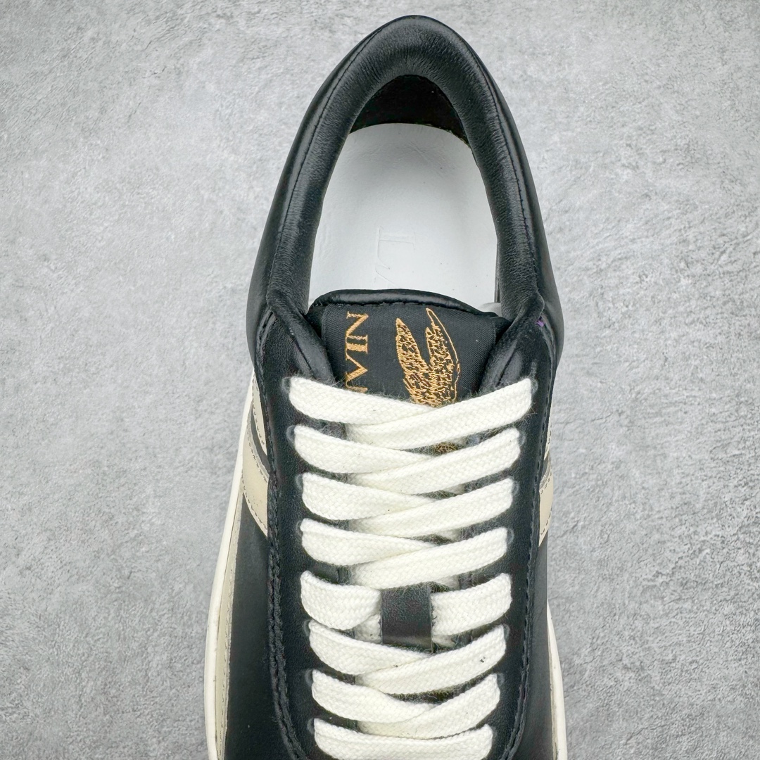 图片[5]-零售💰410 法国奢侈品牌·浪凡联乘知名说唱音乐人Future x Lanvin Edition Cash Low Sneakers 卡什系列低帮经典复古增高休闲运动厚底板鞋 抛光小牛皮面料。· 系带开合· 衬垫鞋舌徽标贴饰· 衬垫鞋领· 侧面图案贴花· 鞋跟徽标压花· 抛光皮革内里· 纹理橡胶中底· 纹理橡胶鞋底 Lanvin x Future 联名合作 Lanvin Lab 系列。尺码：35-44 编码：Fby4936010-运动鞋