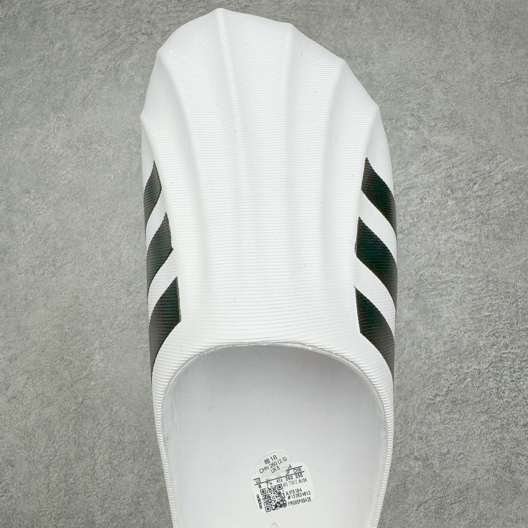 图片[4]-＃LJ渠道版 AD adiFOM Superstar MULE 贝壳头版一脚蹬半拖鸭掌鞋拖鞋 白黑 IF6184 重金购入原鞋及原档案磨具生产指令开发 鞋头部位凹凸有致 横向大面积波浪纹理 后跟Logo 凹凸明显 轮廓分明 描漆定位精准 公整无偏差不溢出 LOGO内侧钢印清晰工整 原厂磨具全鞋无多余毛边 同源公司EVA粒子环保塑料 原厂指令配方 无任何异味 弹性卡色均保持原鞋一致 匠心打造 鞋口弧度大小 鞋面色泽质感同步原鞋 LOGO内侧钢印清晰工整 中底部分带原厂钢印编号 原厂Ortholite欧斯莱鞋垫 区别掉渣海玻璃鞋垫 吸汗防臭的效果无法相提并论 原厂定制原标 同比ZP 符合人体设计 产品基于标志性 Superstar 鞋款轮廓的同时 利用可再生的甘蔗加工物材料制成一体式泡沫鞋身 无鞋带设计更加方便穿脱 点睛之笔在于标志性的三道杠出现在鞋子的两侧 鞋跟贴片上饰有品牌标志性的三叶草压花 偏小一码 尺码：35.5 36 36.5 37 38 38.5 39 40 40.5 41 42 42.5 43 44 44.5 45 46-选品中心