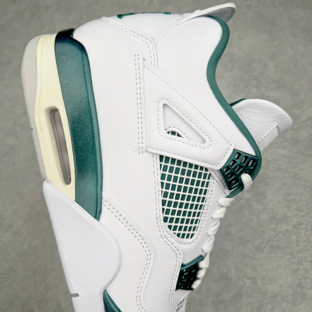 图片[6]-零售💰540 ＃Ljr Air Jordan AJ4 Retro 氧化白绿 FQ8138-103 圈内高端零售标杆 独家外贸特供 耗时半年巨作 全套原纸板楦头开发 原厂特供皮料加持 确保原汁原味 完美呈现四代版型 一比一鞋头弧度高度鞋身弧度 数据细节工艺流程均保持原鞋一致 原厂TPU网格鞋带扣 正确内里网布 菱角分明不变形无多余毛边 柔软性质感一致于原鞋 市场唯一原厂鞋扣模具 背面可见隐藏注塑口 原厂织唛标 原厂飞人电绣工艺 尾指中部跳三针 独家绑鞋带手法 印刷中底布 四线拉帮 米色美纹纸贴合固定 进口港宝加持 后跟自然饱满 全鞋荧光划线卡点 追求极致完美 每一双都是工艺品 多重QC质检 超越公司货的品控标准 实实在在的免检产品 尺码：40.5 41 42 42.5 43 44 44.5 45 45.5 46 47.5 48.5 编码：by5936040-运动鞋