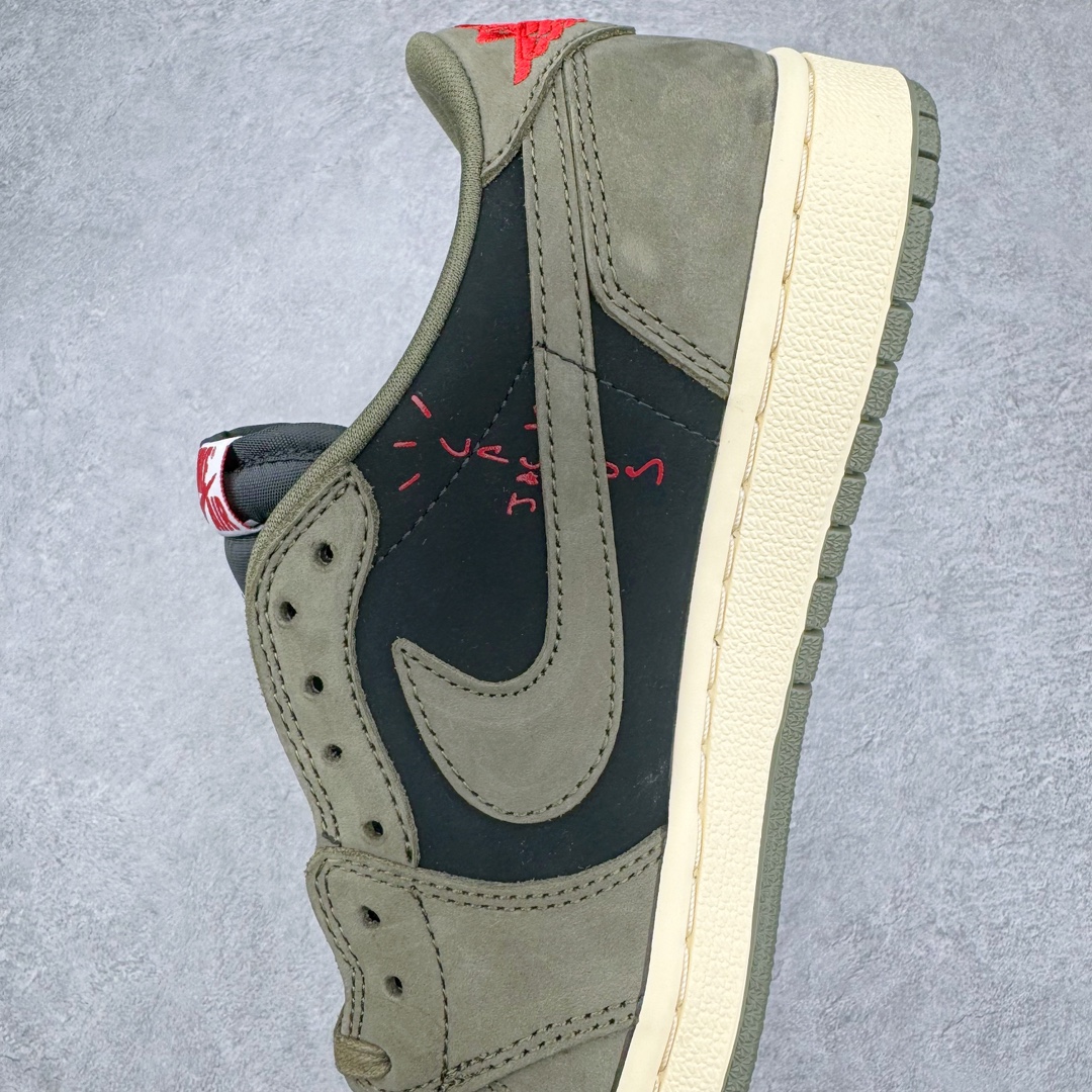 图片[7]-零售💰220 ＃DT同源福利回馈‼Travis Scott x Air Jordan AJ1 Low OG SP TS联名军绿倒钩7.0低帮 DM7866-002 头层皮料加持 DT同源全套原纸板楦头开发 确保原汁原味 完美呈现倒钩版型 原档案转印油墨一体 一码一磨具拒绝假半码 此版本只针对中端市场 皮料材质有所更替 其他数据细节工艺流程均保持一致 绝不口嗨 原盒原配 外盒透明胶套 内侧字体 工整带凹凸感 原厂拉帮工艺 针距密度一致 后跟弧度收口自然不对折 极致一眼正品既视感 进口玻璃冲刀皮料裁剪零毛边 承诺百分百一致原鞋 全鞋电脑针车工艺 进口港宝加持 后跟自然饱满 全鞋荧光划线卡点 追求极致完美 每一双都是工艺品 多重QC质检 超越公司货的品控标准 SIZE：36 36.5 37.5 38 38.5 39 40 40.5 41 42 42.5 43 44 44.5 45 46 47.5 编码：Dby2936020-运动鞋