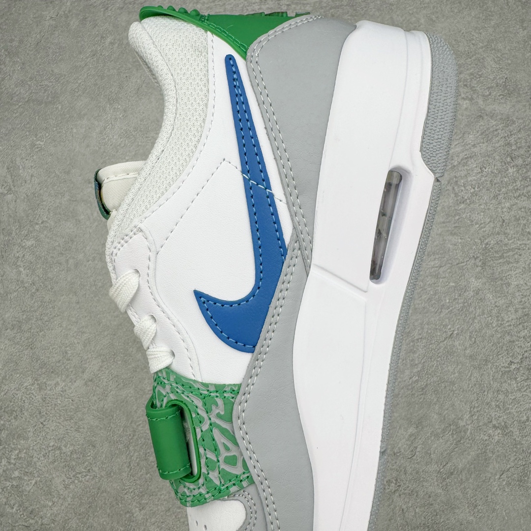 图片[7]-＃KZ神版 Air Jordan Legacy AJ312 Low 低帮复古篮球鞋 白绿 CD9054-140 市场最强独一档产物 全套原纸板楦头开发 原厂大底磨具加持立体防滑纹理 原档数据后跟TPU子母扣魔术贴 原装可视Air Sole气垫 原汁原味最完美的312代版型 唯一正确鞋头趴度弧度高度鞋身腰线 进口港宝加持 后跟自然饱满 全鞋荧光划线卡点 追求极致完美 每一双都是工艺品 多重QC质检 超越公司货的品控标准 实实在在的免检产品 鞋身采用了皮革材质打造 横跨鞋面的魔术贴十分吸睛 侧面的Swoosh Logo的一部分被鞋面遮挡了一部分 颇具玩味 魔术贴上标有NK标识 而鞋舌上是Jordan的经典红色飞翼Logo 后跟和鞋底均采用了AJ3的设计 后跟上同样也使用了经典的爆裂纹图案 尺码：36 36.5 37.5 38 38.5 39 40 40.5 41 42 42.5 43 44 44.5 45 46 47.5-选品中心