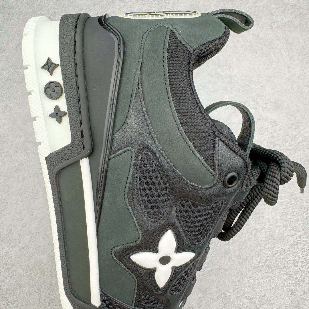 图片[6]-＃GD广顶 Louis Vuitton SKATE lv路易威登系带时装走秀运动时尚板鞋 外贸零售特供批次 2023全新纸板数据 印花高频效果碾压市面 市售天花板产物 耗时半年巨作 全套原厂新版原纸板楦头开发 原厂特供皮料加持 市场所有版本中综合最强的货品 GD实力大厂出品 全网最全配色更新最快 最成熟的做工稳定的品控 完美鞋型超高的清洁度 零毛边线头瑕疵 全套原楦原纸版原鞋开模 全网最具灵魂的版型 正确原装黄色鞋盒 正确中底印花 鞋面印花3D高频深度立体 全鞋电脑针车 紧密相连 针距密度一致 环保乳胶注塑鞋垫 厚度脚感还原原版 皮面裁剪部位 统一油边封口工艺 原装橡胶大底含胶量大底组合零偏差 专柜全套包装 防尘袋 说明书 质保卡 男女鞋 尺码：35 36 37 38 39 40 41 42 43 44 45-选品中心