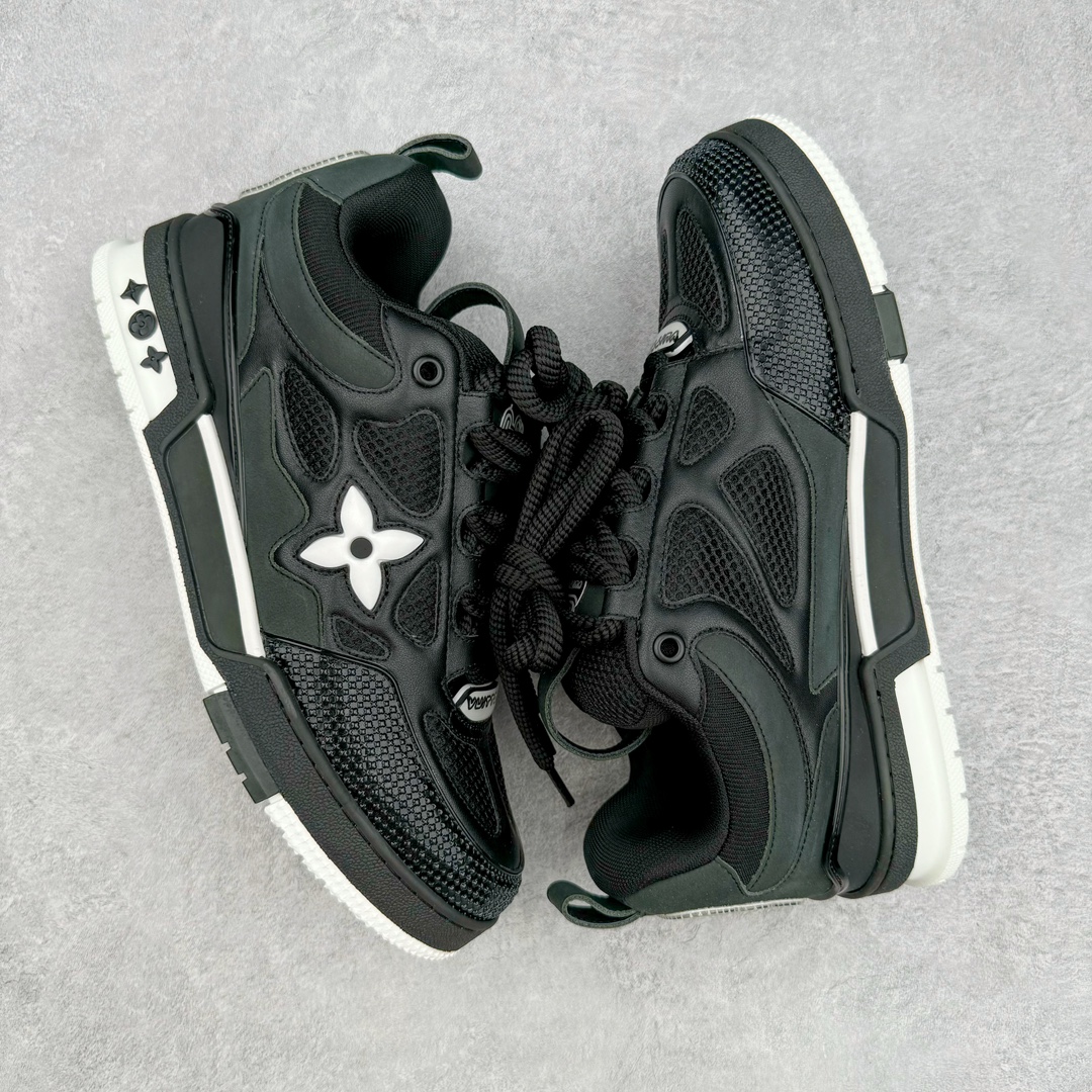 图片[3]-＃GD广顶 Louis Vuitton SKATE lv路易威登系带时装走秀运动时尚板鞋 外贸零售特供批次 2023全新纸板数据 印花高频效果碾压市面 市售天花板产物 耗时半年巨作 全套原厂新版原纸板楦头开发 原厂特供皮料加持 市场所有版本中综合最强的货品 GD实力大厂出品 全网最全配色更新最快 最成熟的做工稳定的品控 完美鞋型超高的清洁度 零毛边线头瑕疵 全套原楦原纸版原鞋开模 全网最具灵魂的版型 正确原装黄色鞋盒 正确中底印花 鞋面印花3D高频深度立体 全鞋电脑针车 紧密相连 针距密度一致 环保乳胶注塑鞋垫 厚度脚感还原原版 皮面裁剪部位 统一油边封口工艺 原装橡胶大底含胶量大底组合零偏差 专柜全套包装 防尘袋 说明书 质保卡 男女鞋 尺码：35 36 37 38 39 40 41 42 43 44 45-选品中心