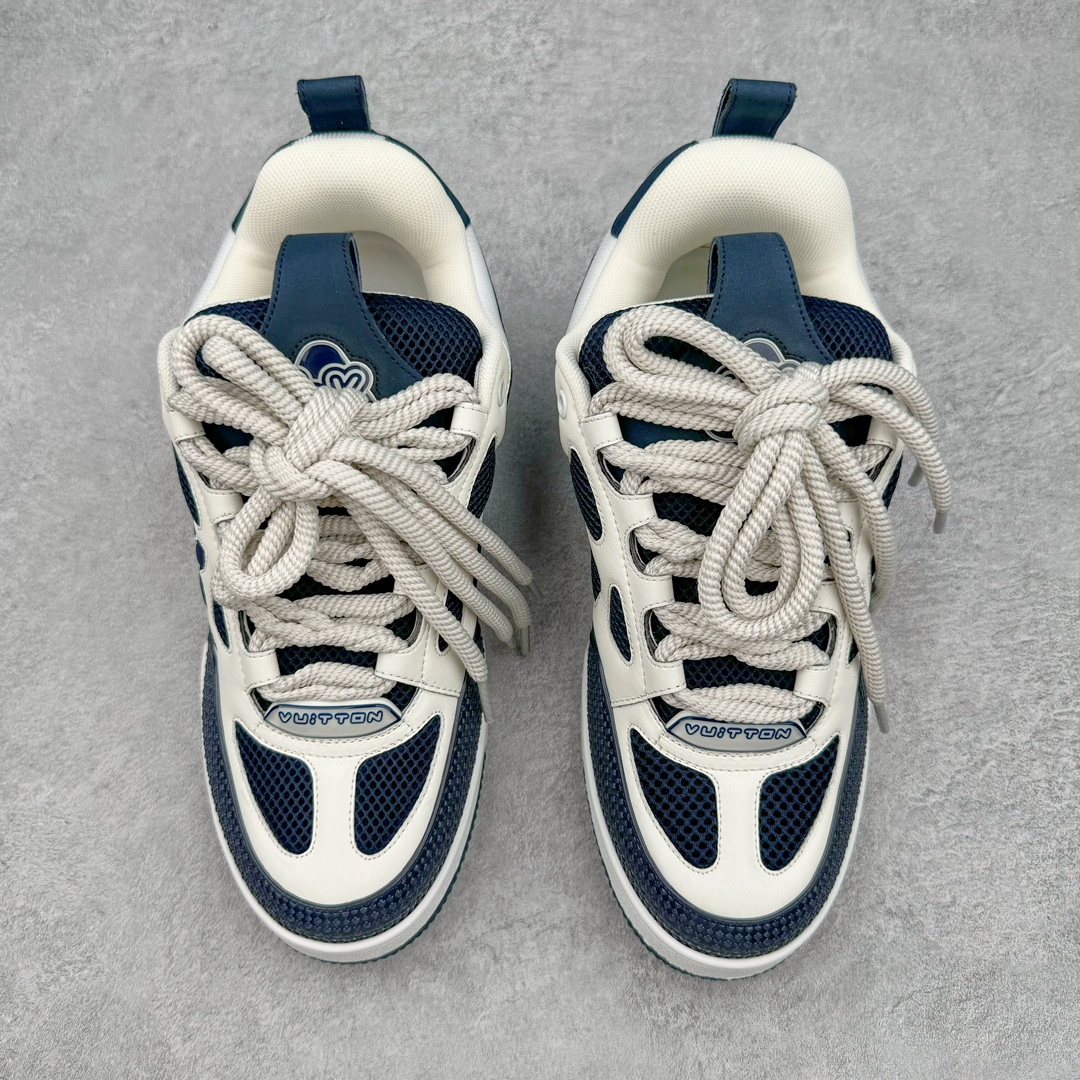 图片[2]-＃GD广顶 Louis Vuitton SKATE lv路易威登系带时装走秀运动时尚板鞋 外贸零售特供批次 2023全新纸板数据 印花高频效果碾压市面 市售天花板产物 耗时半年巨作 全套原厂新版原纸板楦头开发 原厂特供皮料加持 市场所有版本中综合最强的货品 GD实力大厂出品 全网最全配色更新最快 最成熟的做工稳定的品控 完美鞋型超高的清洁度 零毛边线头瑕疵 全套原楦原纸版原鞋开模 全网最具灵魂的版型 正确原装黄色鞋盒 正确中底印花 鞋面印花3D高频深度立体 全鞋电脑针车 紧密相连 针距密度一致 环保乳胶注塑鞋垫 厚度脚感还原原版 皮面裁剪部位 统一油边封口工艺 原装橡胶大底含胶量大底组合零偏差 专柜全套包装 防尘袋 说明书 质保卡 男女鞋 尺码：35 36 37 38 39 40 41 42 43 44 45-选品中心