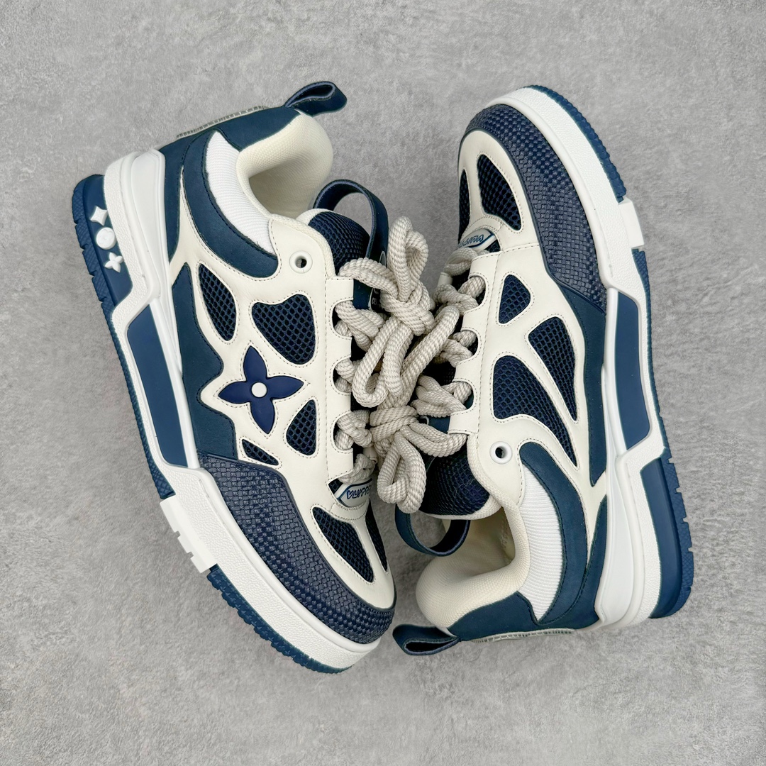 图片[3]-＃GD广顶 Louis Vuitton SKATE lv路易威登系带时装走秀运动时尚板鞋 外贸零售特供批次 2023全新纸板数据 印花高频效果碾压市面 市售天花板产物 耗时半年巨作 全套原厂新版原纸板楦头开发 原厂特供皮料加持 市场所有版本中综合最强的货品 GD实力大厂出品 全网最全配色更新最快 最成熟的做工稳定的品控 完美鞋型超高的清洁度 零毛边线头瑕疵 全套原楦原纸版原鞋开模 全网最具灵魂的版型 正确原装黄色鞋盒 正确中底印花 鞋面印花3D高频深度立体 全鞋电脑针车 紧密相连 针距密度一致 环保乳胶注塑鞋垫 厚度脚感还原原版 皮面裁剪部位 统一油边封口工艺 原装橡胶大底含胶量大底组合零偏差 专柜全套包装 防尘袋 说明书 质保卡 男女鞋 尺码：35 36 37 38 39 40 41 42 43 44 45-选品中心