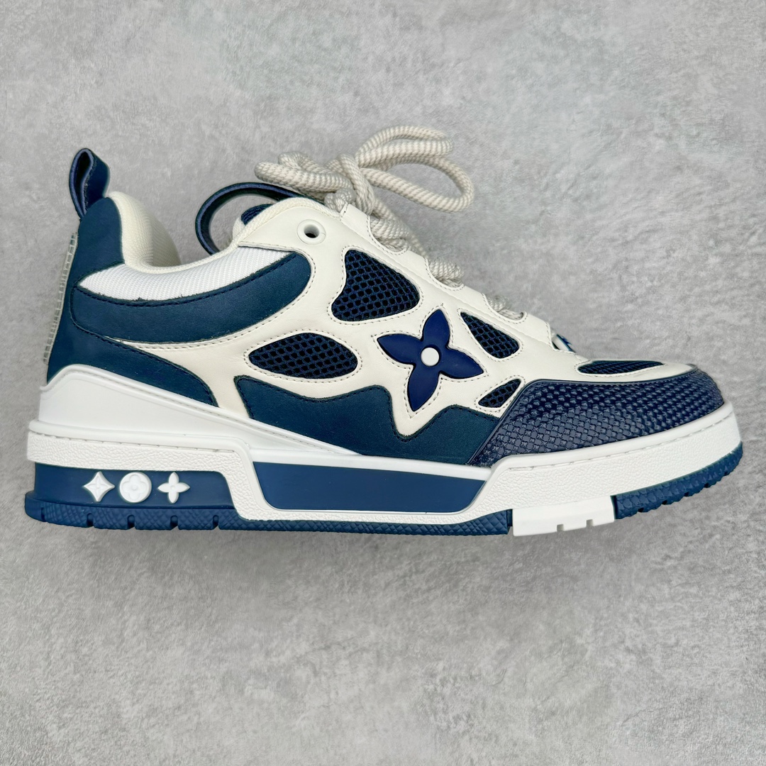 ＃GD广顶 Louis Vuitton SKATE lv路易威登系带时装走秀运动时尚板鞋 外贸零售特供批次 2023全新纸板数据 印花高频效果碾压市面 市售天花板产物 耗时半年巨作 全套原厂新版原纸板楦头开发 原厂特供皮料加持 市场所有版本中综合最强的货品 GD实力大厂出品 全网最全配色更新最快 最成熟的做工稳定的品控 完美鞋型超高的清洁度 零毛边线头瑕疵 全套原楦原纸版原鞋开模 全网最具灵魂的版型 正确原装黄色鞋盒 正确中底印花 鞋面印花3D高频深度立体 全鞋电脑针车 紧密相连 针距密度一致 环保乳胶注塑鞋垫 厚度脚感还原原版 皮面裁剪部位 统一油边封口工艺 原装橡胶大底含胶量大底组合零偏差 专柜全套包装 防尘袋 说明书 质保卡 男女鞋 尺码：35 36 37 38 39 40 41 42 43 44 45-选品中心