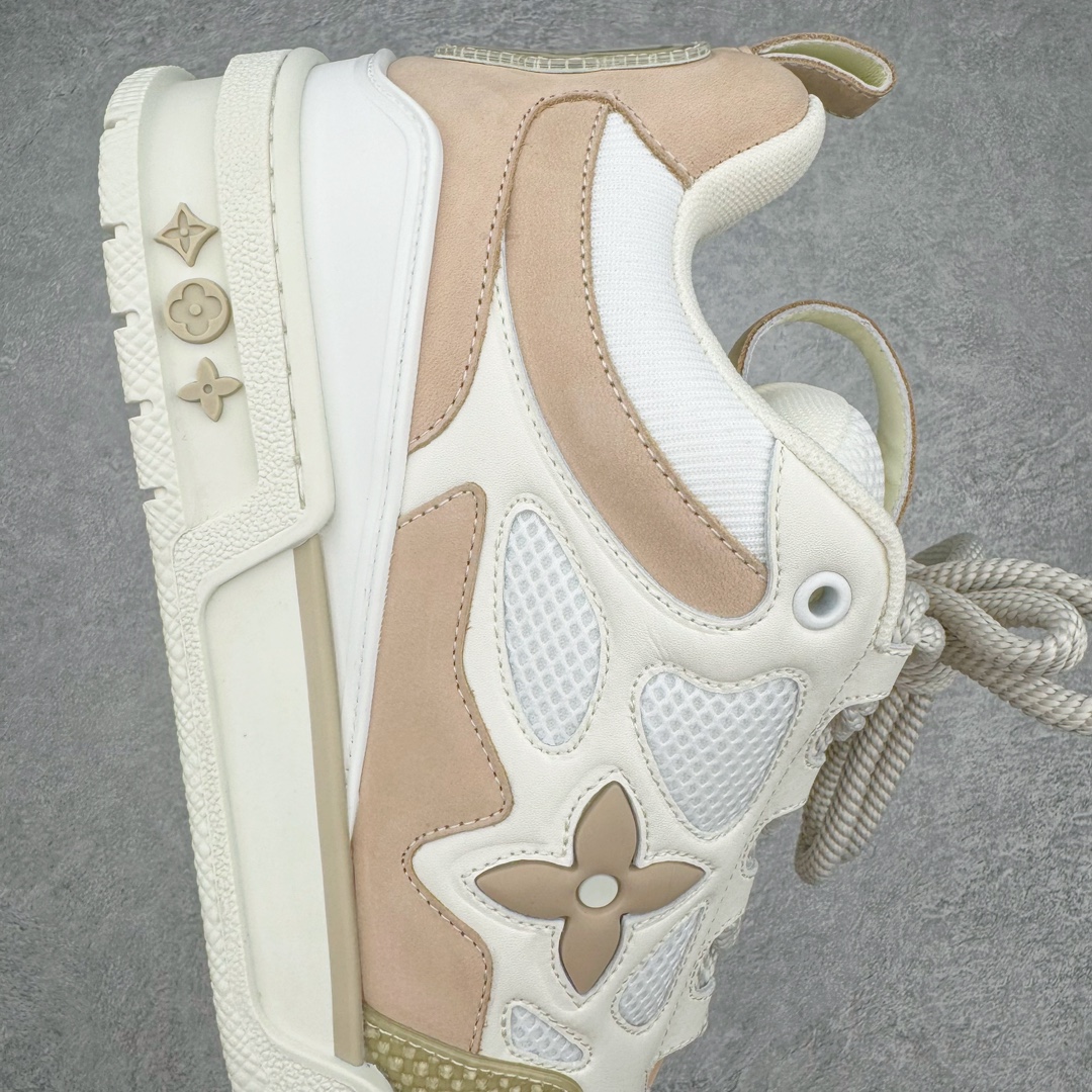 图片[6]-＃GD广顶 Louis Vuitton SKATE lv路易威登系带时装走秀运动时尚板鞋 外贸零售特供批次 2023全新纸板数据 印花高频效果碾压市面 市售天花板产物 耗时半年巨作 全套原厂新版原纸板楦头开发 原厂特供皮料加持 市场所有版本中综合最强的货品 GD实力大厂出品 全网最全配色更新最快 最成熟的做工稳定的品控 完美鞋型超高的清洁度 零毛边线头瑕疵 全套原楦原纸版原鞋开模 全网最具灵魂的版型 正确原装黄色鞋盒 正确中底印花 鞋面印花3D高频深度立体 全鞋电脑针车 紧密相连 针距密度一致 环保乳胶注塑鞋垫 厚度脚感还原原版 皮面裁剪部位 统一油边封口工艺 原装橡胶大底含胶量大底组合零偏差 专柜全套包装 防尘袋 说明书 质保卡 男女鞋 尺码：35 36 37 38 39 40 41 42 43 44 45-选品中心