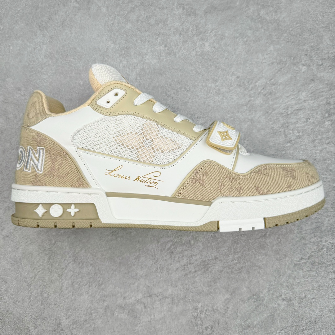 图片[5]-＃GD广顶 Louis Vuitton Trainer lv路易威登时装走秀运动时尚板鞋 外贸零售特供批次 2023全新纸板数据 印花高频效果碾压市面 市售天花板产物 耗时半年巨作 全套原厂新版原纸板楦头开发 原厂特供皮料加持 市场所有版本中综合最强的货品 GD实力大厂出品 全网最全配色更新最快 最成熟的做工稳定的品控 完美鞋型超高的清洁度 零毛边线头瑕疵 全套原楦原纸版原鞋开模 全网最具灵魂的版型 正确原装黄色鞋盒 正确中底印花 鞋面印花3D高频深度立体 全鞋电脑针车 紧密相连 针距密度一致 环保乳胶注塑鞋垫 厚度脚感还原原版 皮面裁剪部位 统一油边封口工艺 原装橡胶大底含胶量大底组合零偏差 专柜全套包装 防尘袋 说明书 质保卡 男女鞋 尺码：35 36 37 38 39 40 41 42 43 44 45-选品中心