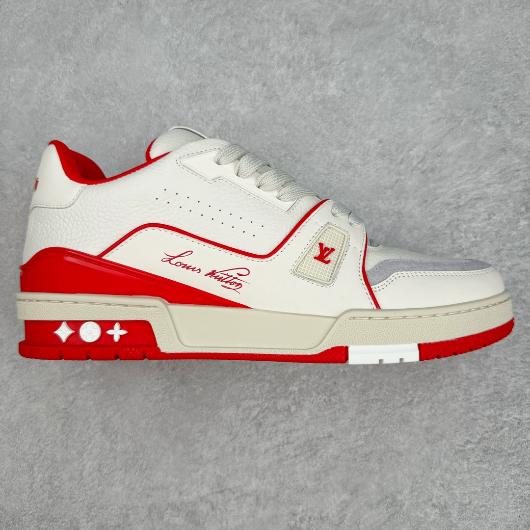 图片[2]-＃GD广顶 Louis Vuitton Trainer lv路易威登时装走秀运动时尚板鞋 外贸零售特供批次 2023全新纸板数据 印花高频效果碾压市面 市售天花板产物 耗时半年巨作 全套原厂新版原纸板楦头开发 原厂特供皮料加持 市场所有版本中综合最强的货品 GD实力大厂出品 全网最全配色更新最快 最成熟的做工稳定的品控 完美鞋型超高的清洁度 零毛边线头瑕疵 全套原楦原纸版原鞋开模 全网最具灵魂的版型 正确原装黄色鞋盒 正确中底印花 鞋面印花3D高频深度立体 全鞋电脑针车 紧密相连 针距密度一致 环保乳胶注塑鞋垫 厚度脚感还原原版 皮面裁剪部位 统一油边封口工艺 原装橡胶大底含胶量大底组合零偏差 专柜全套包装 防尘袋 说明书 质保卡 男女鞋 尺码：35 36 37 38 39 40 41 42 43 44 45-选品中心