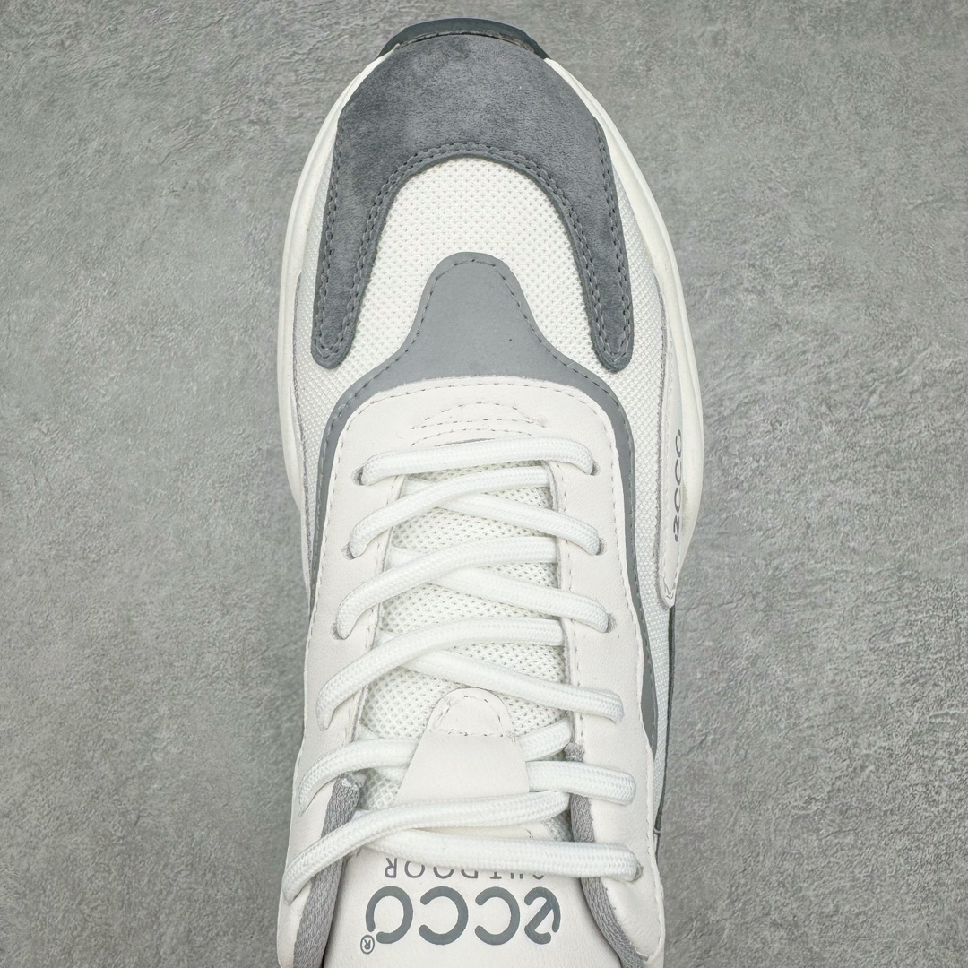 图片[4]-ECCO爱步男鞋夏季新款时尚运动鞋 潮流拼接华夫鞋健步鞋 复古跑鞋老爹鞋 品质牛皮与反绒剖面牛皮拼接 透气网布促进鞋内空气流动 质感细腻 舒适透气 鞋面撞色设计，打造现代时尚外观 多种材质拼接 休闲百搭 简约利落PU+TPU中底 橡胶大底 抓地力强 轻盈缓震 舒适回弹 具有良好的防滑耐磨性 时尚个性 出街有型 尺码：38 39 40 41 42 43 44（皮鞋码）-选品中心