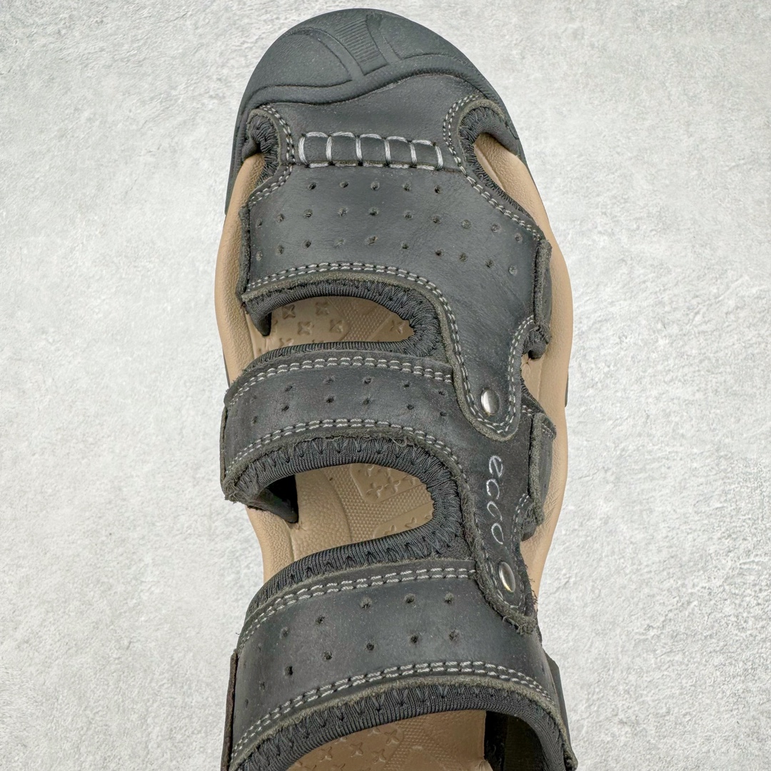 图片[4]-ECCO爱步男鞋2024夏季新款户外凉鞋 沙滩鞋男鞋 越野系列新品 酷爽夏日出行 褪去厚重和繁琐的束缚 百看不厌的拼接鞋面，个性走势畅游盛夏 鞋面采用抽绳扣，适应各种脚型 防撞鞋头构造 橡胶半包结构 形成防撞保护 避免磕碰 采用MD按摩垫脚，U型结构包裹脚跟缓解疲劳 后跟魔术贴条 粘合强防止掉脚 回弹轻便鞋底 耐磨抗老化，具有较强抓地性和耐磨性，稳固支撑 尺码：38 39 40 41 42 43 44 45（皮鞋码）-选品中心