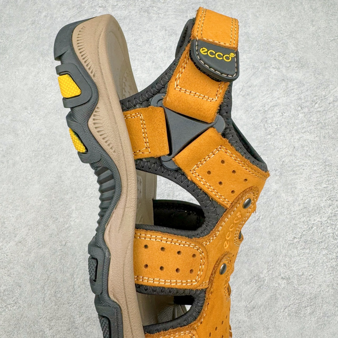 图片[6]-ECCO爱步男鞋2024夏季新款户外凉鞋 沙滩鞋男鞋 越野系列新品 酷爽夏日出行 褪去厚重和繁琐的束缚 百看不厌的拼接鞋面，个性走势畅游盛夏 鞋面采用抽绳扣，适应各种脚型 防撞鞋头构造 橡胶半包结构 形成防撞保护 避免磕碰 采用MD按摩垫脚，U型结构包裹脚跟缓解疲劳 后跟魔术贴条 粘合强防止掉脚 回弹轻便鞋底 耐磨抗老化，具有较强抓地性和耐磨性，稳固支撑 尺码：38 39 40 41 42 43 44 45（皮鞋码）-选品中心