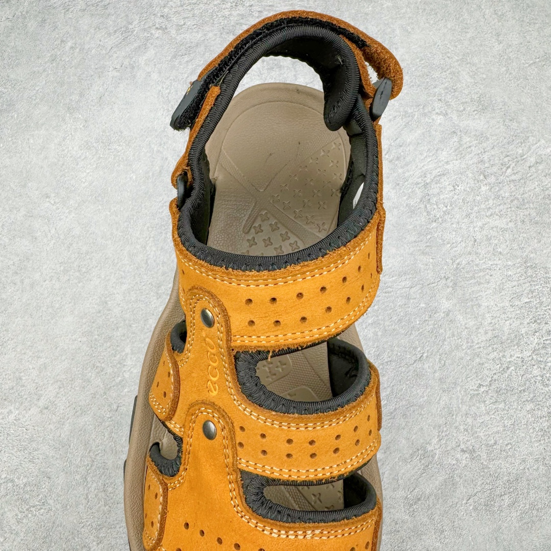 图片[5]-ECCO爱步男鞋2024夏季新款户外凉鞋 沙滩鞋男鞋 越野系列新品 酷爽夏日出行 褪去厚重和繁琐的束缚 百看不厌的拼接鞋面，个性走势畅游盛夏 鞋面采用抽绳扣，适应各种脚型 防撞鞋头构造 橡胶半包结构 形成防撞保护 避免磕碰 采用MD按摩垫脚，U型结构包裹脚跟缓解疲劳 后跟魔术贴条 粘合强防止掉脚 回弹轻便鞋底 耐磨抗老化，具有较强抓地性和耐磨性，稳固支撑 尺码：38 39 40 41 42 43 44 45（皮鞋码）-选品中心