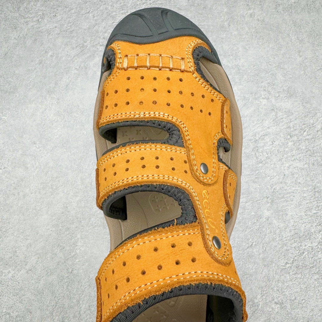 图片[4]-ECCO爱步男鞋2024夏季新款户外凉鞋 沙滩鞋男鞋 越野系列新品 酷爽夏日出行 褪去厚重和繁琐的束缚 百看不厌的拼接鞋面，个性走势畅游盛夏 鞋面采用抽绳扣，适应各种脚型 防撞鞋头构造 橡胶半包结构 形成防撞保护 避免磕碰 采用MD按摩垫脚，U型结构包裹脚跟缓解疲劳 后跟魔术贴条 粘合强防止掉脚 回弹轻便鞋底 耐磨抗老化，具有较强抓地性和耐磨性，稳固支撑 尺码：38 39 40 41 42 43 44 45（皮鞋码）-选品中心