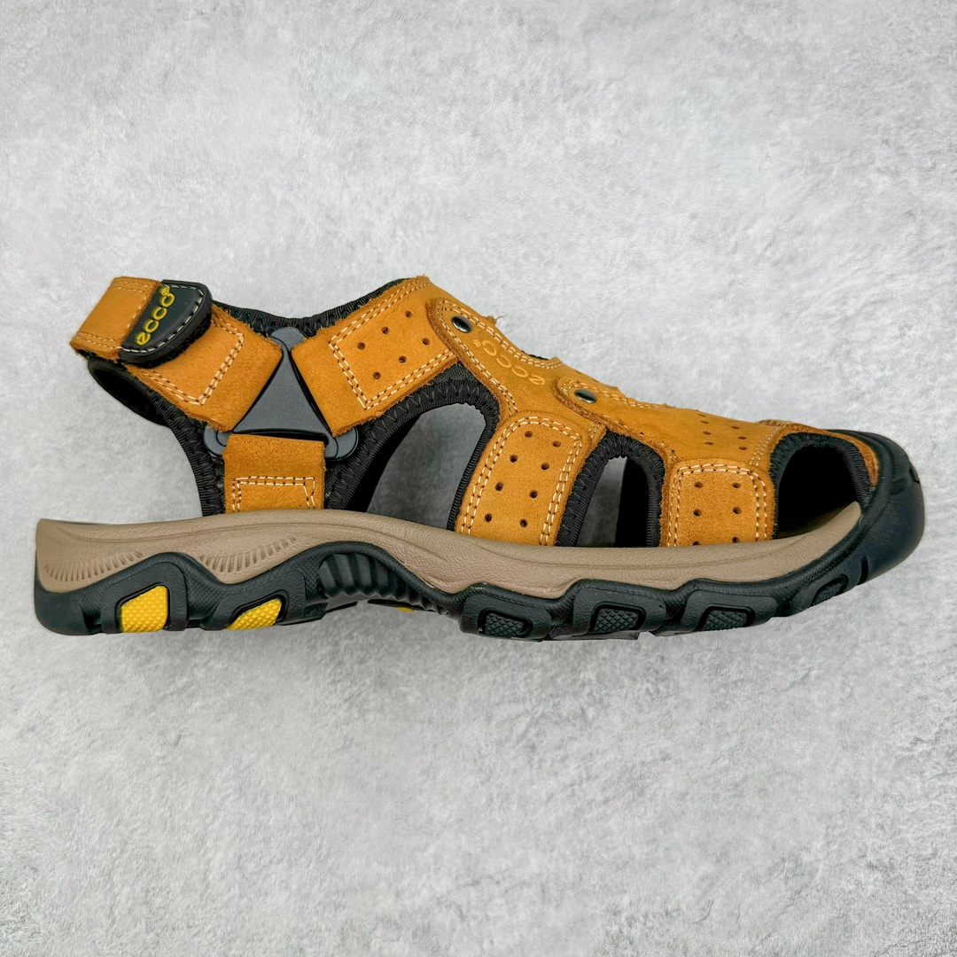 ECCO爱步男鞋2024夏季新款户外凉鞋 沙滩鞋男鞋 越野系列新品 酷爽夏日出行 褪去厚重和繁琐的束缚 百看不厌的拼接鞋面，个性走势畅游盛夏 鞋面采用抽绳扣，适应各种脚型 防撞鞋头构造 橡胶半包结构 形成防撞保护 避免磕碰 采用MD按摩垫脚，U型结构包裹脚跟缓解疲劳 后跟魔术贴条 粘合强防止掉脚 回弹轻便鞋底 耐磨抗老化，具有较强抓地性和耐磨性，稳固支撑 尺码：38 39 40 41 42 43 44 45（皮鞋码）-选品中心