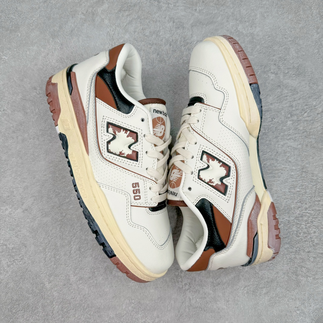 图片[3]-NB新百伦New Balance BB550系列经典复古低帮休闲运动篮球板鞋550 其实发迹于1989 年 是品牌历史中一款十分小众的篮球鞋履 低筒的鞋身搭配上皮革的设定让其鞋型在现今看来相当复古 同时搭配上Aimé Leon Dore刻画的四款配色 都让这款低调鞋款冲上炒价热搜 也因此让更多鞋迷知悉这款NB 鞋履 相比NB 550 来说 Louis Vuitton 所发表的LV Trainer 运动鞋就是知名度较高的一款球鞋了 由品牌男装创意总监Virgil Abloh 利用复古篮球鞋作为灵感刻画而成 搭配上LV 高质感皮革的陪衬成为当今精品时尚球鞋的代表作品 仔细一看New Balance 550 与Louis Vuitton LV Trainer 都以「篮球鞋」为蓝图 复古鞋貌的特色氛围也极其相似 尺码：36 37 37.5 38 38.5 39 40 40.5 41.5 42 42.5 43 44 45-选品中心