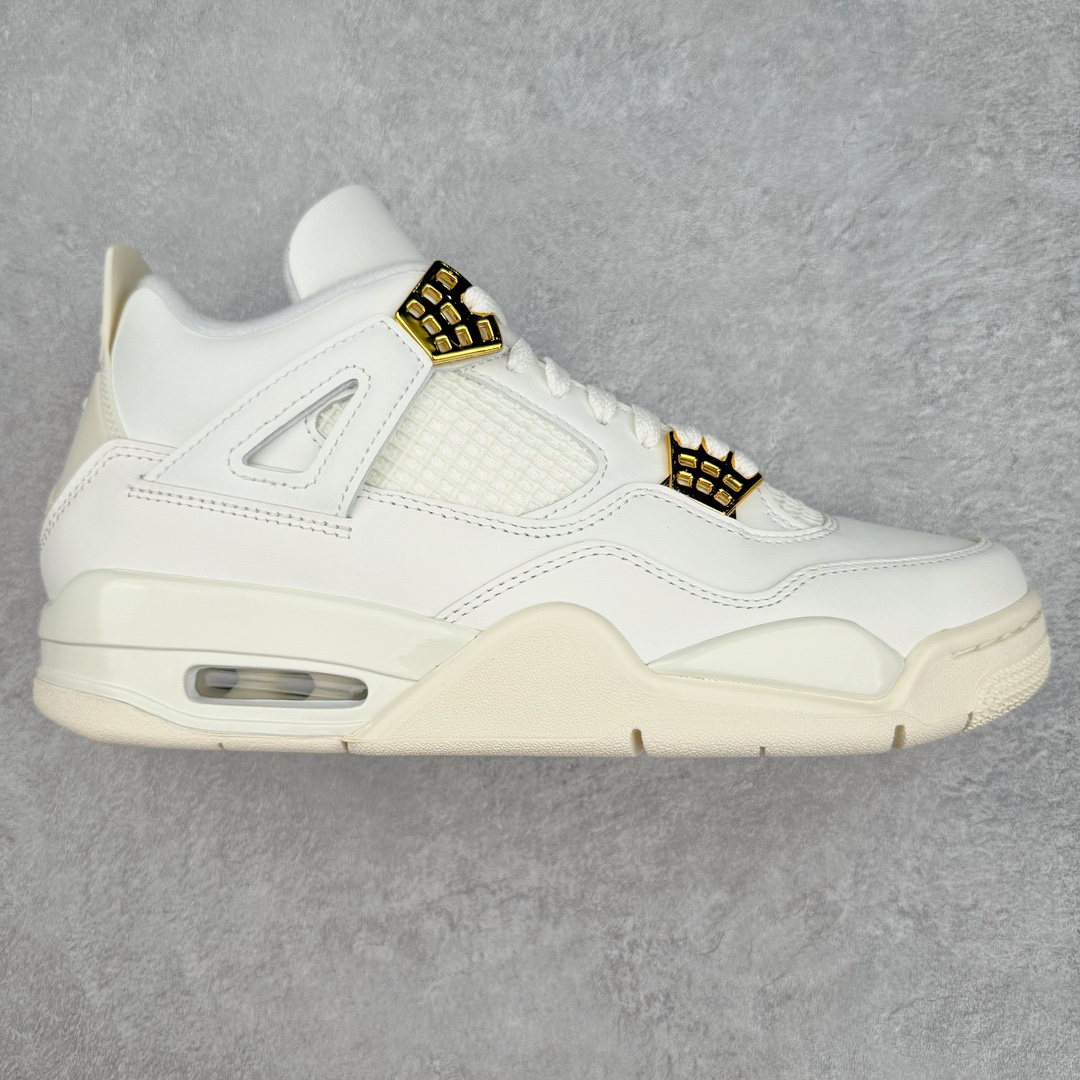 ＃Ljr Air Jordan AJ4 Retro 盐白金属扣 AQ9129-170 圈内高端零售标杆 独家外贸特供 耗时半年巨作 全套原纸板楦头开发 原厂特供皮料加持 确保原汁原味 完美呈现四代版型 一比一鞋头弧度高度鞋身弧度 数据细节工艺流程均保持原鞋一致 原厂TPU网格鞋带扣 正确内里网布 菱角分明不变形无多余毛边 柔软性质感一致于原鞋 市场唯一原厂鞋扣模具 背面可见隐藏注塑口 原厂织唛标 原厂飞人电绣工艺 尾指中部跳三针 独家绑鞋带手法 印刷中底布 四线拉帮 米色美纹纸贴合固定 进口港宝加持 后跟自然饱满 全鞋荧光划线卡点 追求极致完美 每一双都是工艺品 多重QC质检 超越公司货的品控标准 实实在在的免检产品 尺码：40.5 41 42 42.5 43 44 44.5 45 45.5 46 47.5 48.5-选品中心
