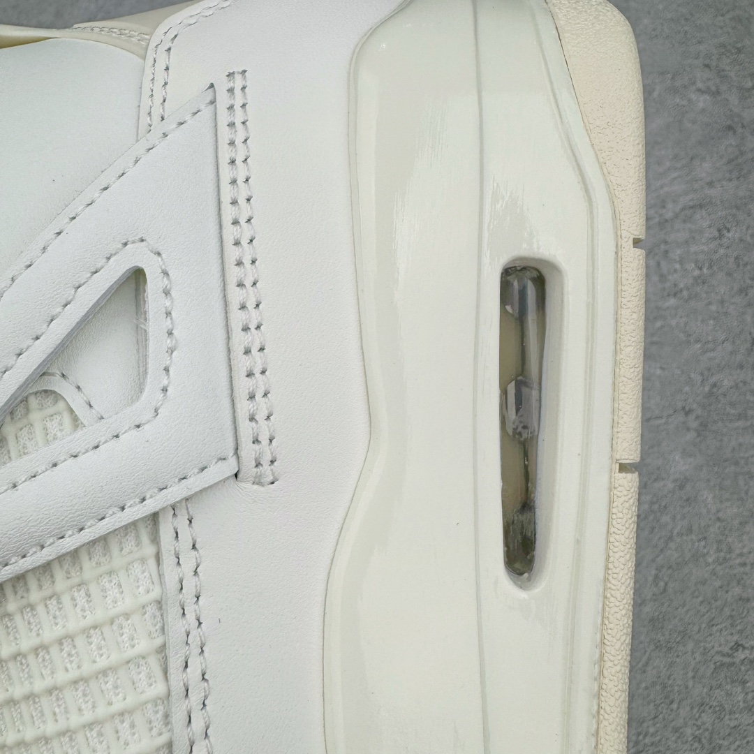 图片[13]-＃Ljr Air Jordan AJ4 Retro 盐白金属扣 AQ9129-170 圈内高端零售标杆 独家外贸特供 耗时半年巨作 全套原纸板楦头开发 原厂特供皮料加持 确保原汁原味 完美呈现四代版型 一比一鞋头弧度高度鞋身弧度 数据细节工艺流程均保持原鞋一致 原厂TPU网格鞋带扣 正确内里网布 菱角分明不变形无多余毛边 柔软性质感一致于原鞋 市场唯一原厂鞋扣模具 背面可见隐藏注塑口 原厂织唛标 原厂飞人电绣工艺 尾指中部跳三针 独家绑鞋带手法 印刷中底布 四线拉帮 米色美纹纸贴合固定 进口港宝加持 后跟自然饱满 全鞋荧光划线卡点 追求极致完美 每一双都是工艺品 多重QC质检 超越公司货的品控标准 实实在在的免检产品 尺码：40.5 41 42 42.5 43 44 44.5 45 45.5 46 47.5 48.5-选品中心